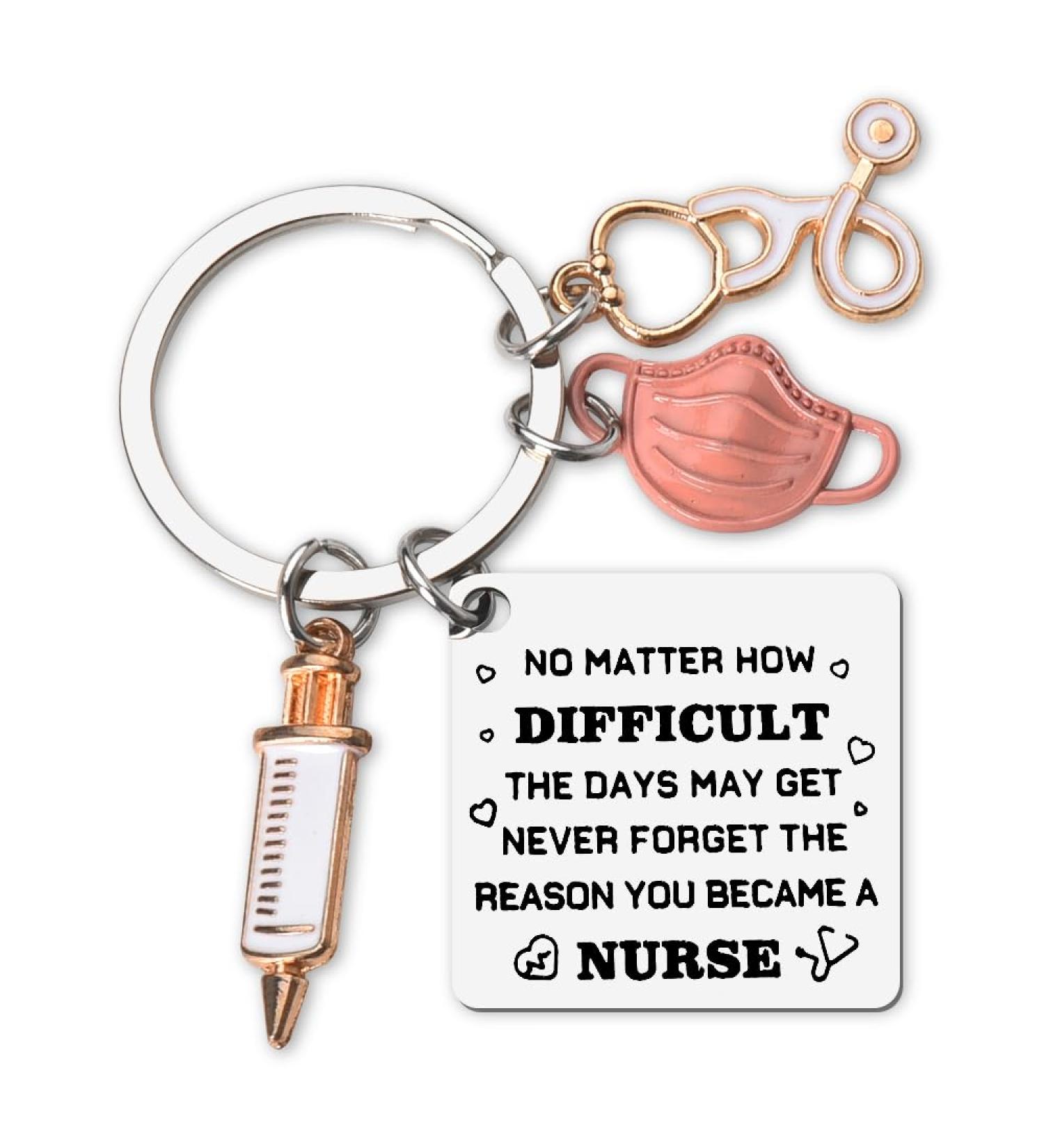 Guqqeuc Nurse Graduation Gifts - Stethoscope Syringe Keychain for Nurse Appreciation | Inspirational Gifts for Nursing Students & Practitioners - Buy Online on SooperMarket.com