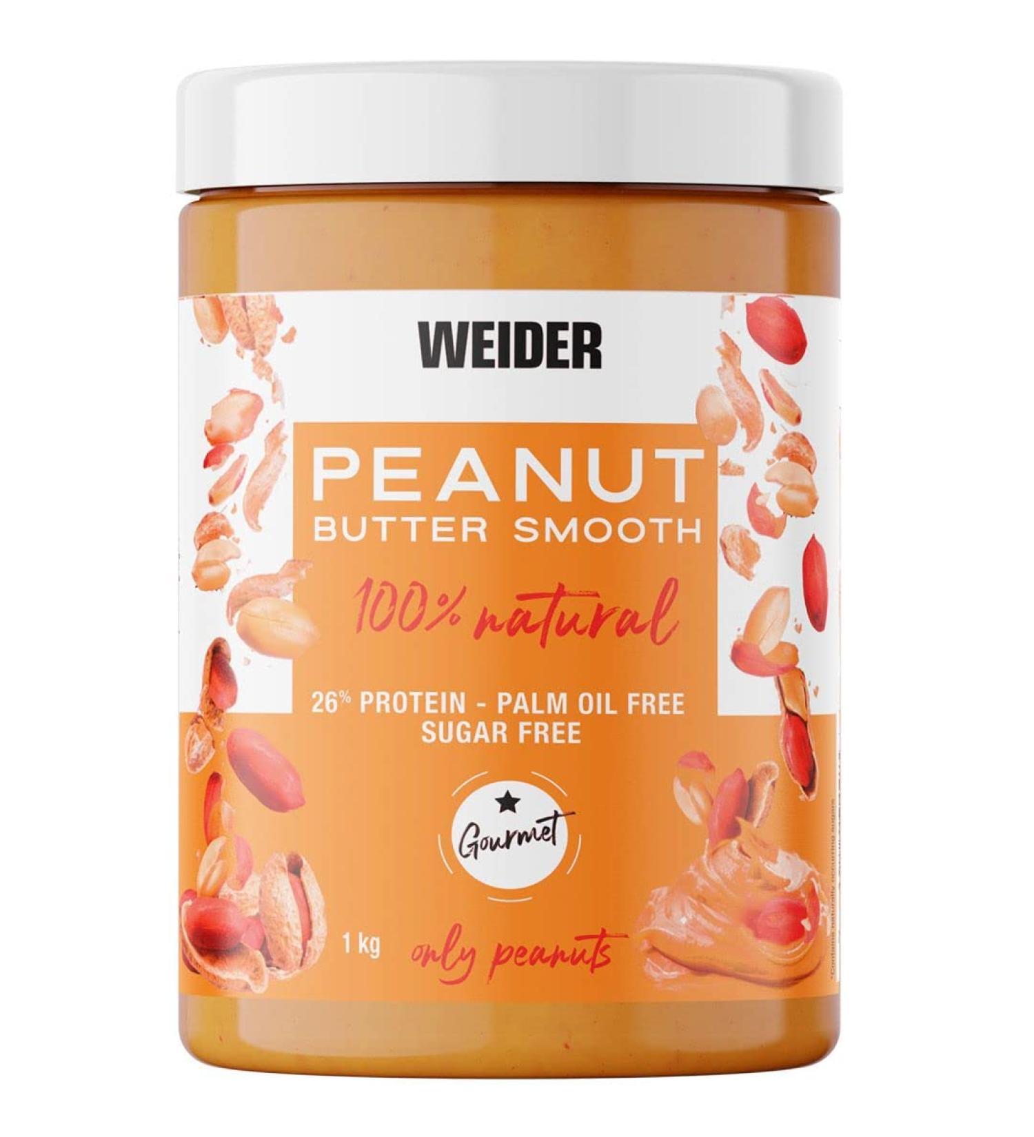 Weider Peanut Butter 100% Ground Peanuts - Vegan Creamy 1kg - No Preservatives Palm Oil or Added Salt - Healthy Snack for All - Buy Online on SooperMarket.com