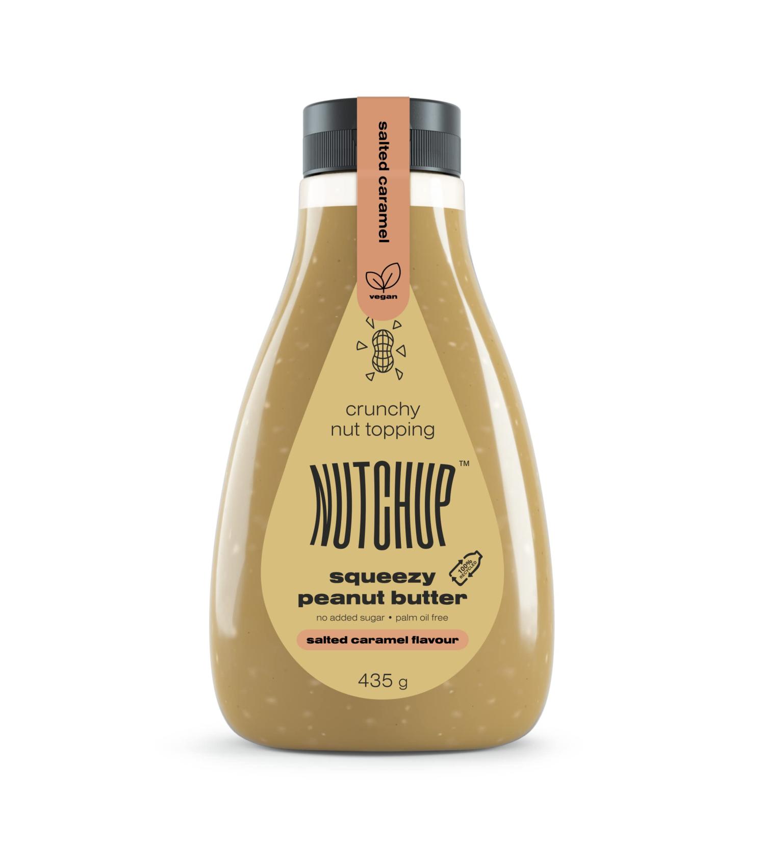 Nutchup Peanut Butter Squeeze Bottle - Creamy Nut Topping for Pancakes Waffles Ice Cream & Pizza | 435g Salty Caramel Delicacy - Buy Online on SooperMarket.com