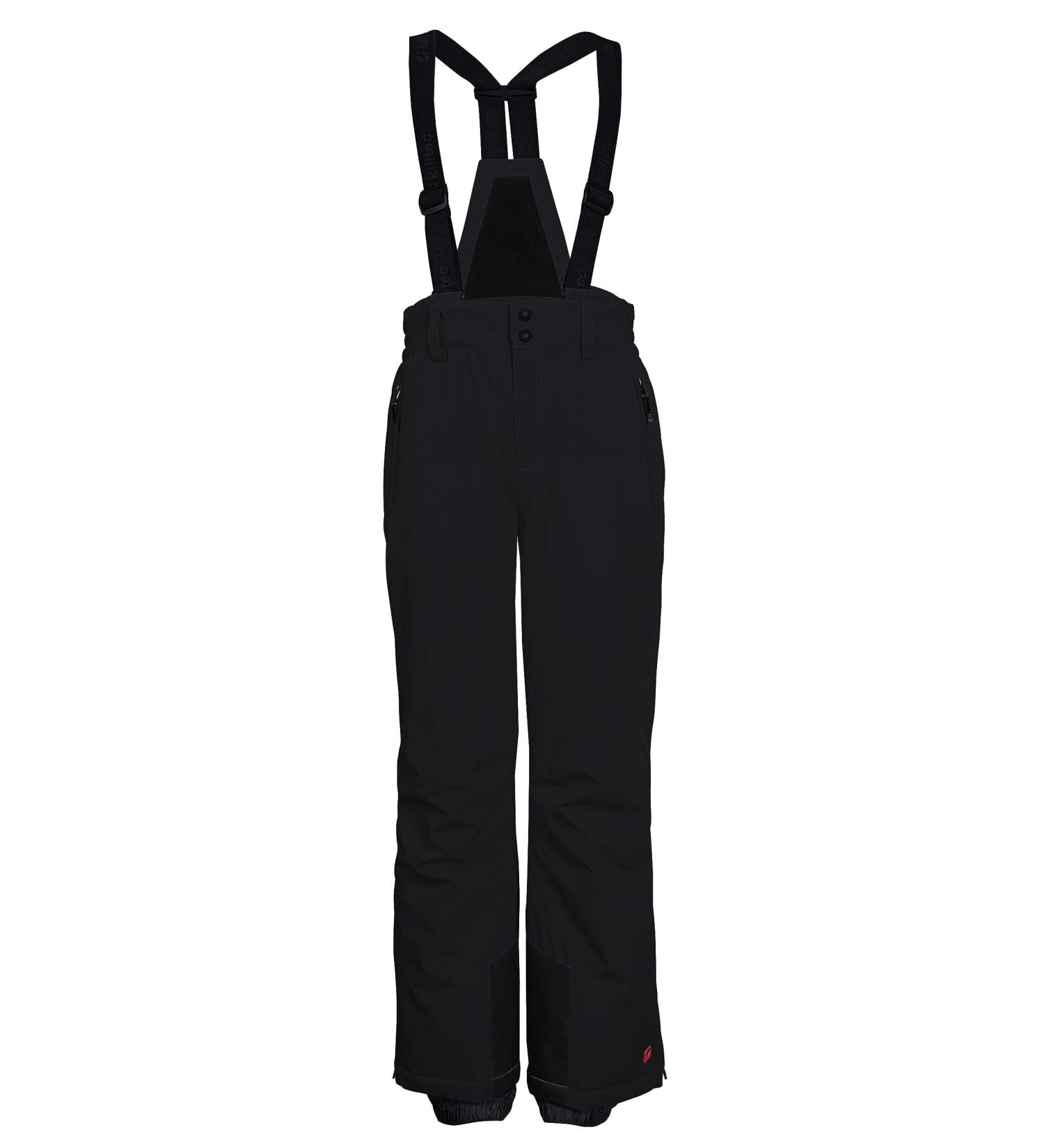 Killtec boys' ski pants/functional pants with bib edge protection and snow guard Ksw 148 Bys Ski Pnts 176 Black