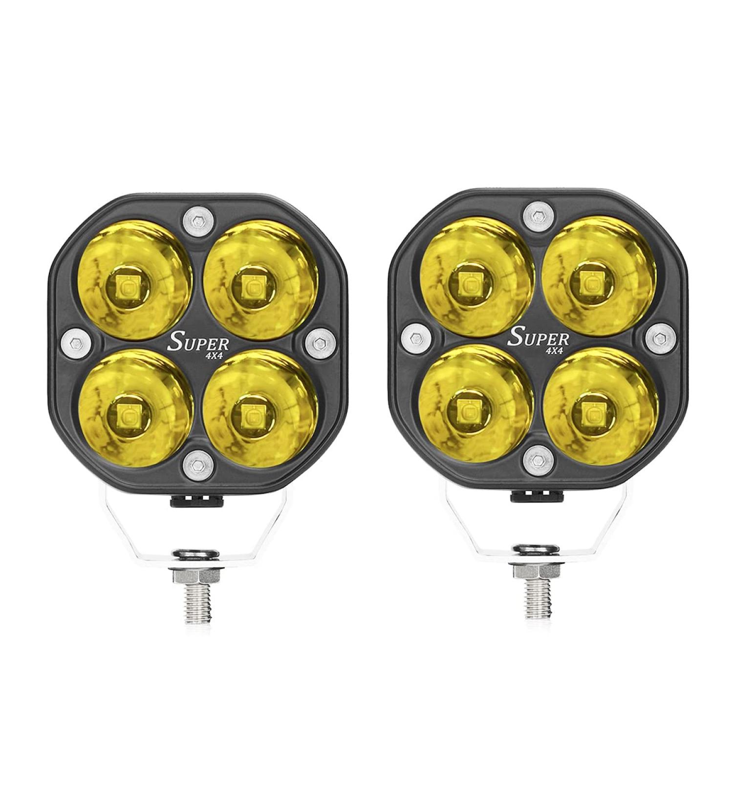 Yellow 3-Inch 40w LED Pods Fog Light Bar for Off-Road Truck Boat ATV UTV 4X4WD - Pair of 80w Amber Spot Lights - Buy Online on SooperMarket.com