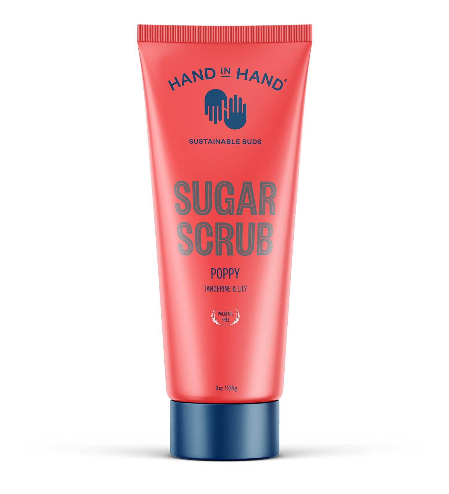 Hand in Hand Sugar Scrub - Gentle Exfoliation for All Skin Types - Tangerine & Lily Poppy Scent - 9 Ounce - Buy Online on SooperMarket.com