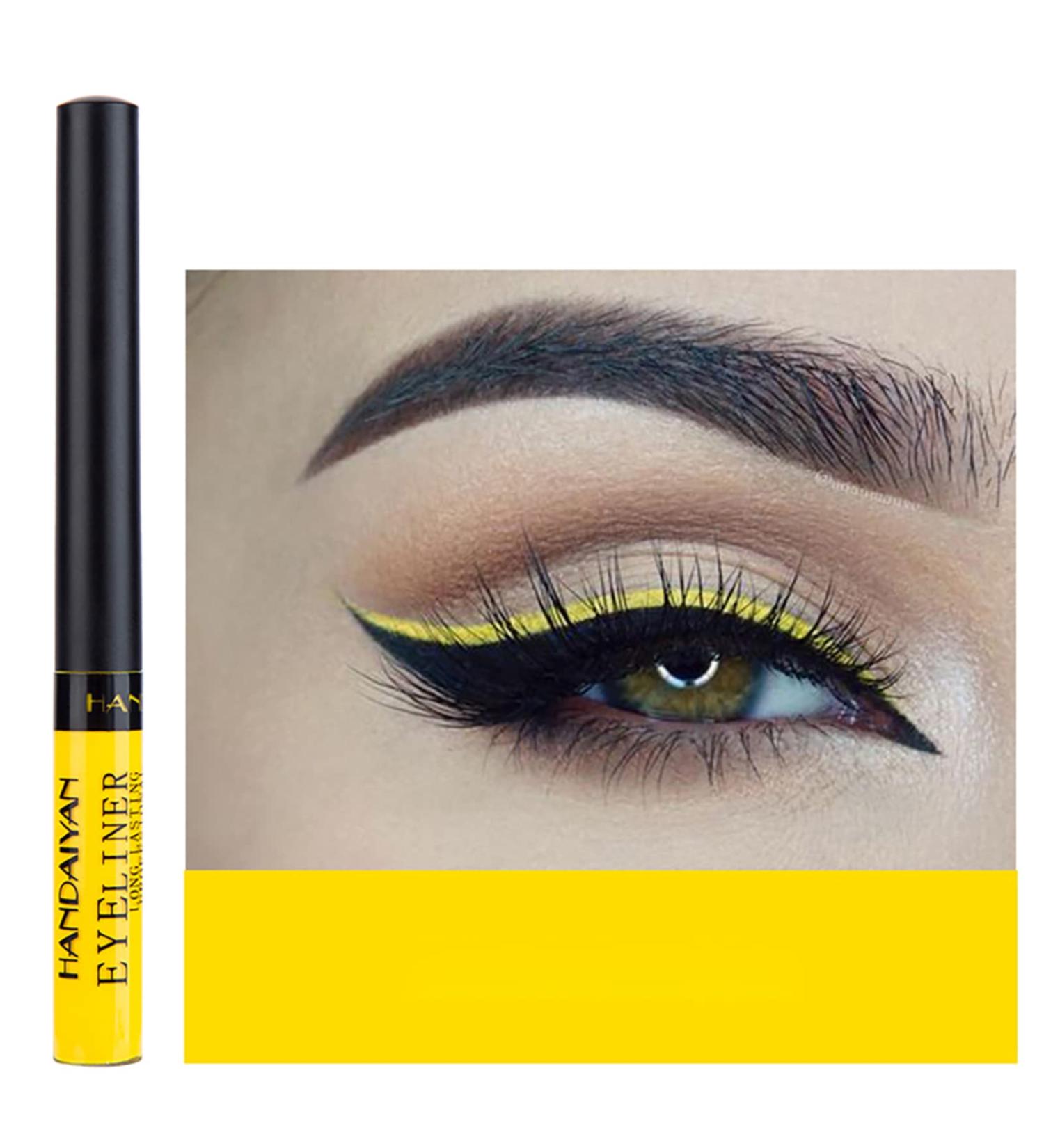 DekRion Liquid Eyeliner Waterproof Matte Yellow 09 - High-Pigmented Colorful Eye Makeup - Buy Online on SooperMarket.com