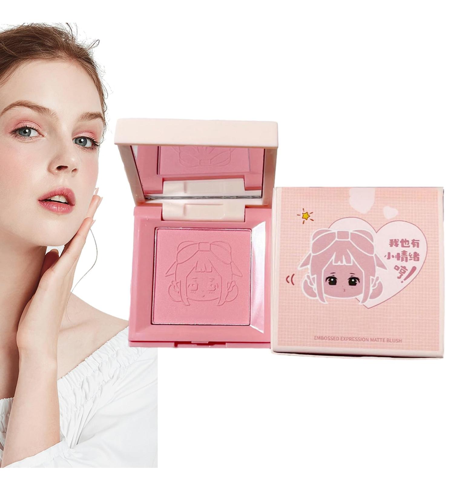 Makeup Blush - Cream Blush for Cheeks Matte 4-in-1 Palette | Cute Girl Emoticon Lightweight and Blendable Face Blushes Creamy & Blendable Color Radiant Glow Natural Skin Tones Troonz 3 - Buy Online on SooperMarket.com