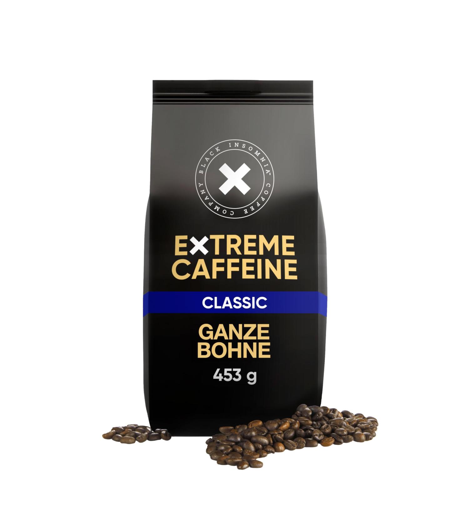 Black Insomnia Coffee Beans - Extra Strong 1105mg Caffeine 100% Robusta Espresso - Classic Medium Roast 453g (1 Pack) - Strongest Coffee in the World - Buy Online on SooperMarket.com