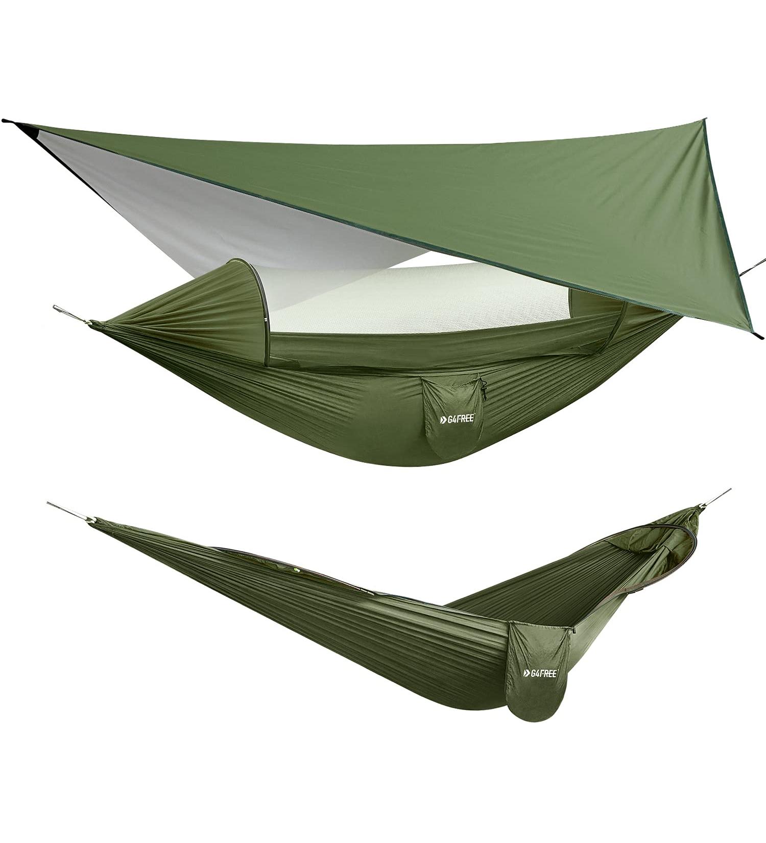 G4Free Large Camping Hammock with Mosquito Net and Rain Fly - 2 Person Portable Hammock with Bug Net and Tent Tarp for Outdoor Hiking and Backpacking - Buy Online on SooperMarket.com