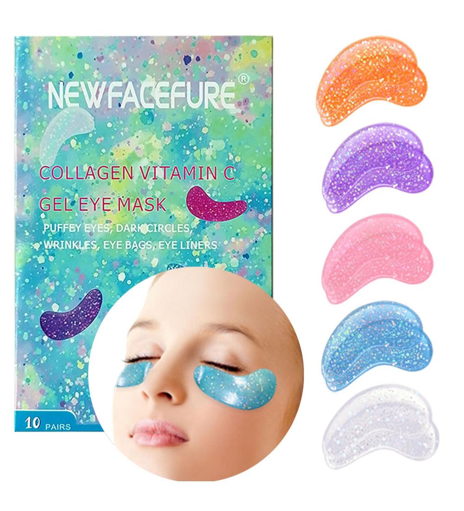 Under Eye Patches for Puffy Eyes - 10 Pairs Hydrating Gel Pads with Hyaluronic Acid & Vitamin C for Dark Circles Wrinkles & Anti-Aging - Perfect Gift for Women - Buy Online on SooperMarket.com