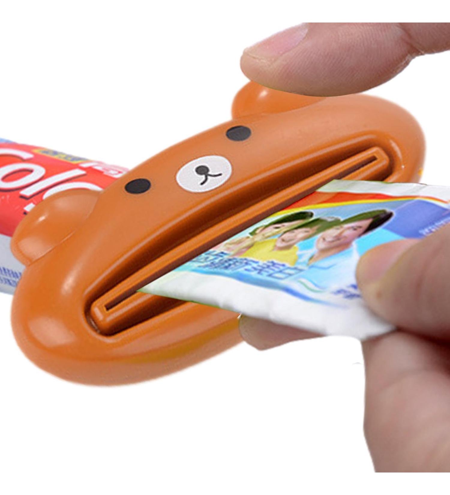 Animal Toothpaste Squeezer - Toothpaste Tube Squeezer Dispenser | Frog Panda Bear Pattern Animal Toothpaste Dispenser | Cute Bright Colors Toothpaste Tube Squeezer for Face Wash Scrubs - Buy Online on SooperMarket.com
