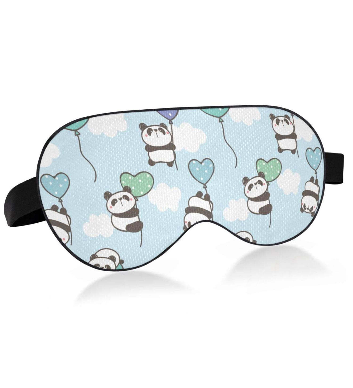 Haskirky Light Blocking Eye Mask Breathable and Adjustable Adult Men and Women Travel on Business Trips Yoga Meditation Light Smooth Comfortable Eye Mask Office Deep Sleep Goodies Blue Cartoon Pand - Buy Online on SooperMarket.com