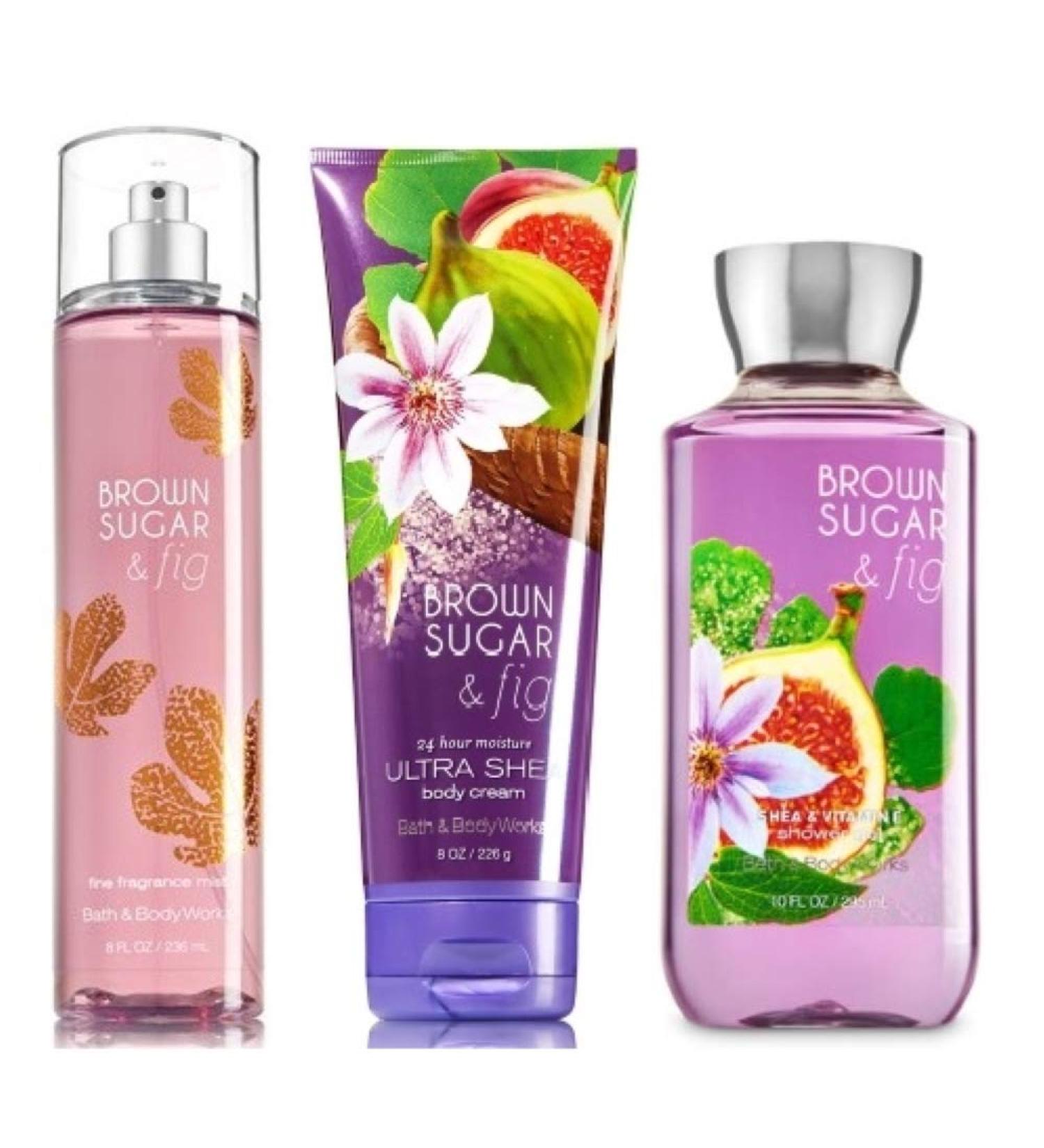 Bath & Body Works Brown Sugar and Fig Set: Shower Gel, Body Cream, Fragrance Mist - Buy Online on SooperMarket.com
