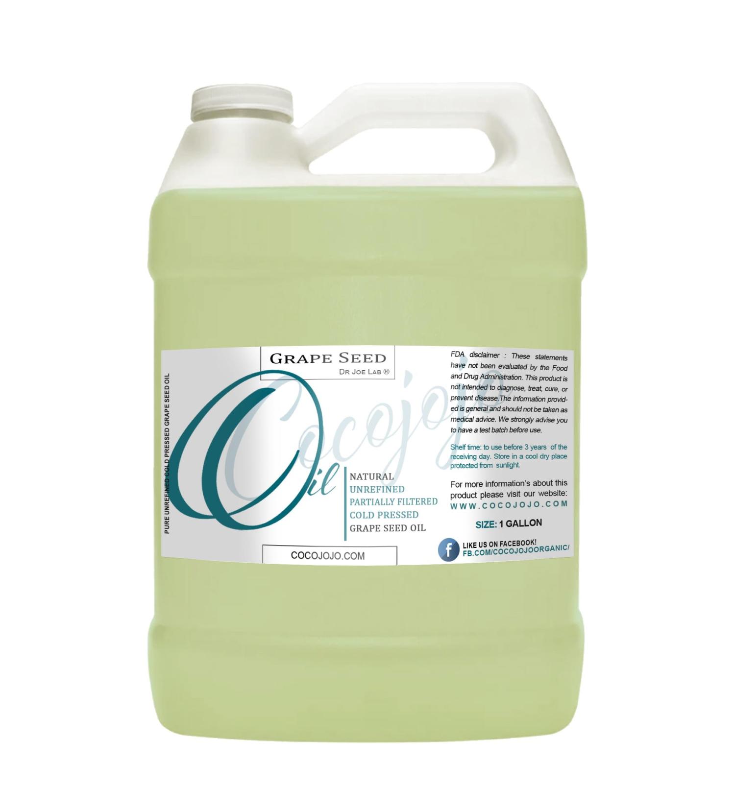 Pure Grapeseed Oil 1 Gallon - Cold Pressed Natural Moisturizer for Hair Face & Skin | Premium Quality International Shipping - Buy Online on SooperMarket.com