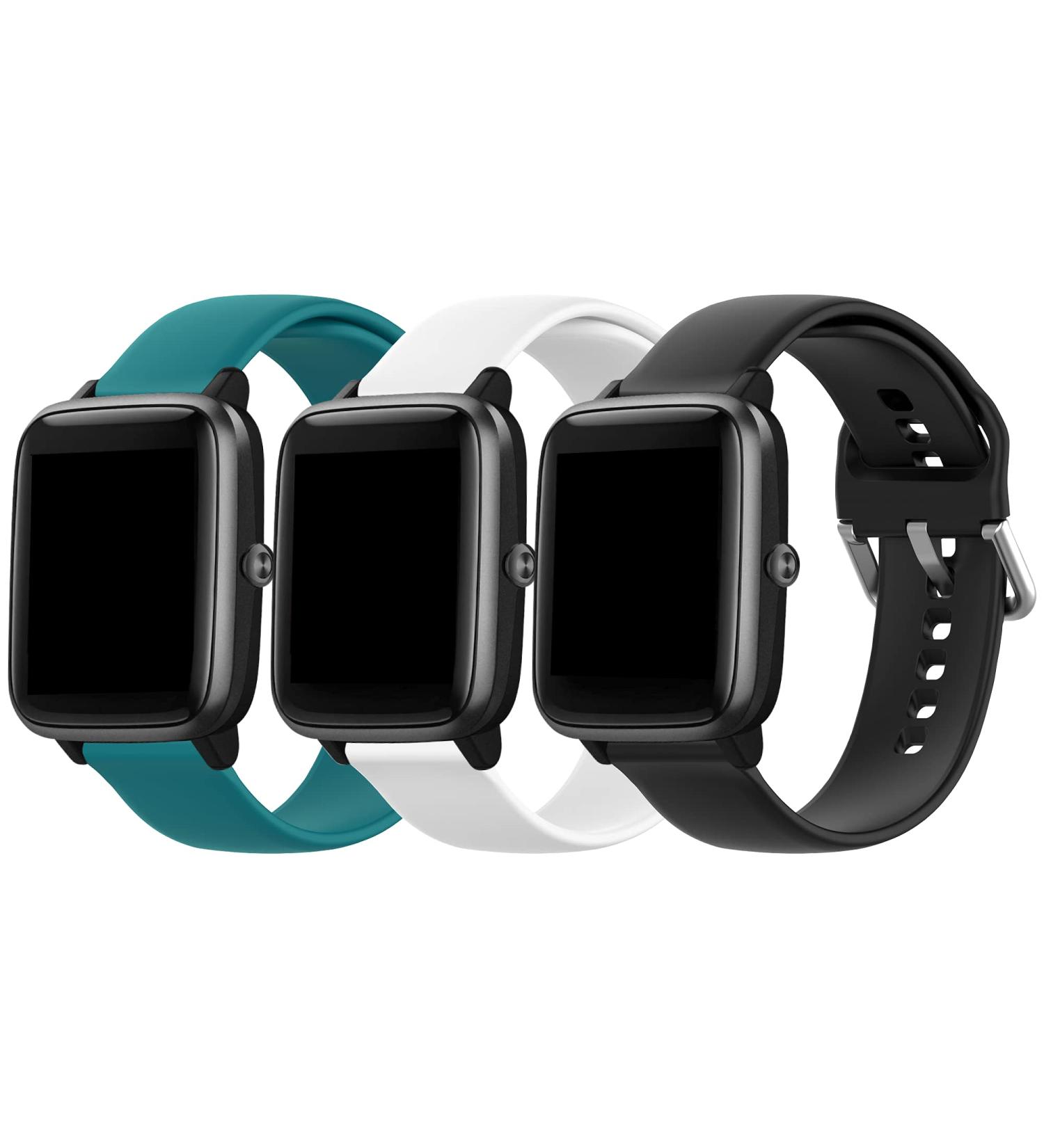 ECSEM Replacement Bands for Letsfit ID205L ID205S Smart Watch - Green/Black/White Silicone Wristbands - Large Size - Buy Online on SooperMarket.com
