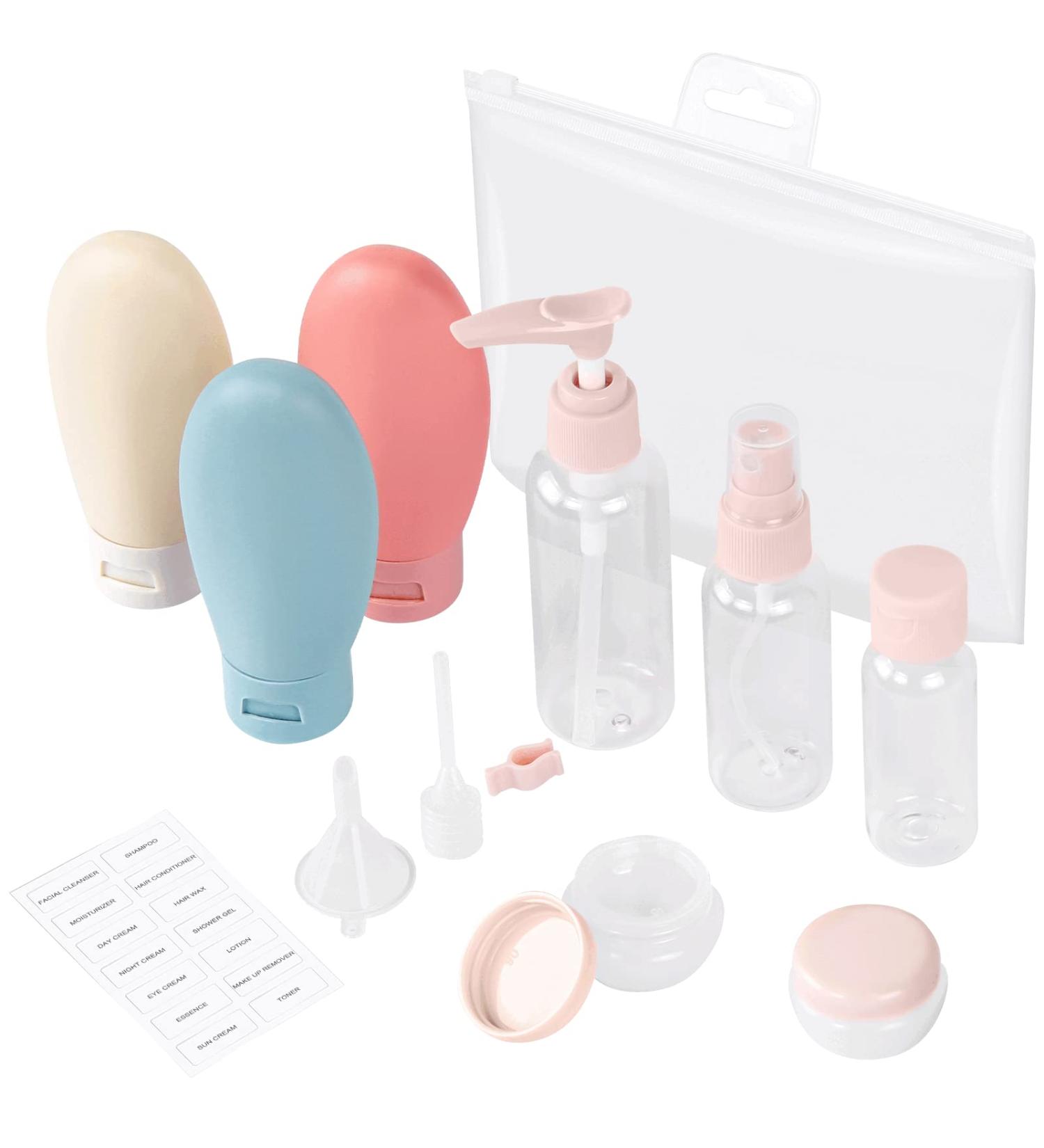 Travel Size Bottles for Toiletries & Skincare | Leakproof Refillable TSA Approved - 13PCS Makeup Essentials - Buy Online on SooperMarket.com