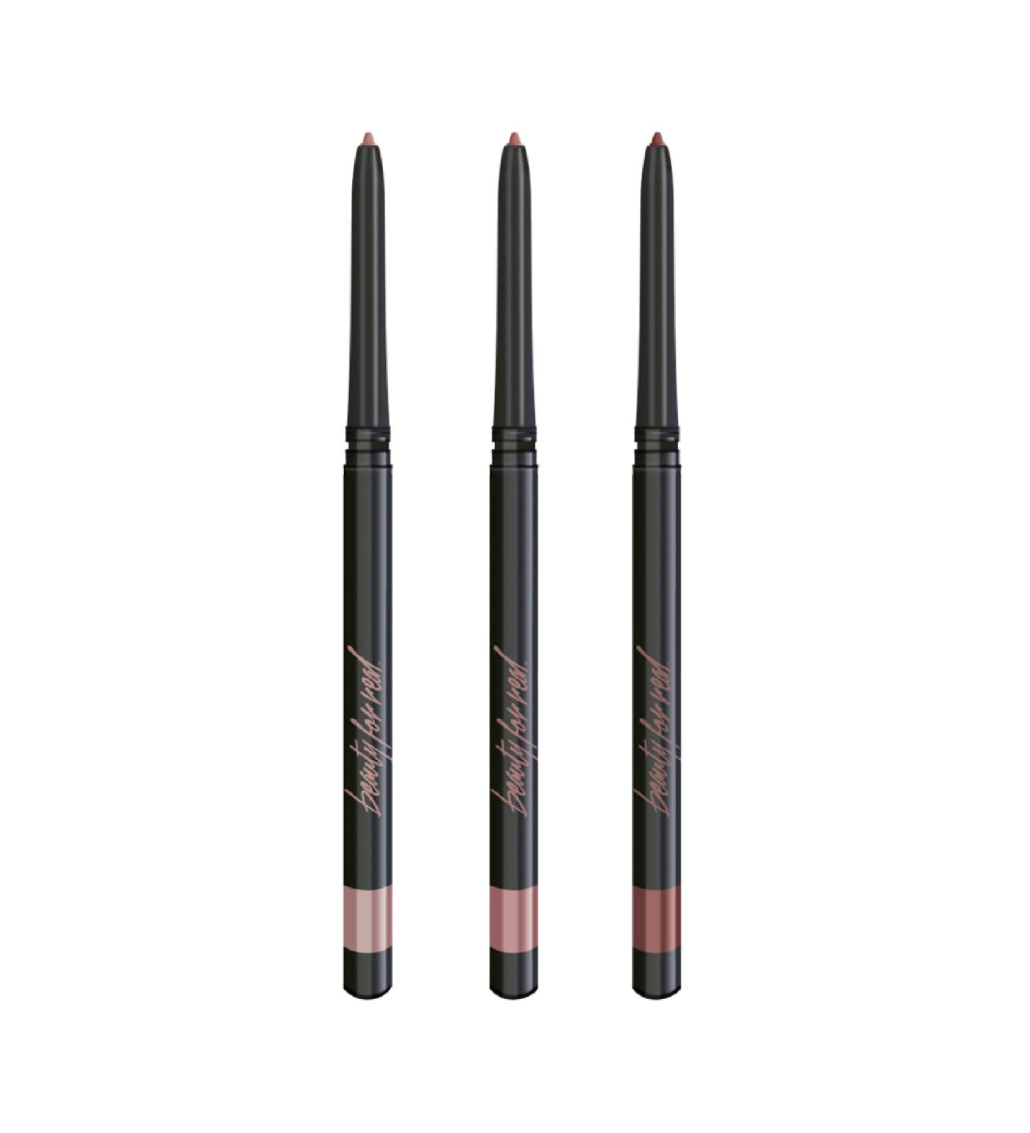 Beauty For Real D-Fine Lip Liner Pencil Set - Neutral Light, Neutral, & Neutral Deep - Creamy Texture - Easy Application - Set of 3 - Gift Set - Buy Online on SooperMarket.com