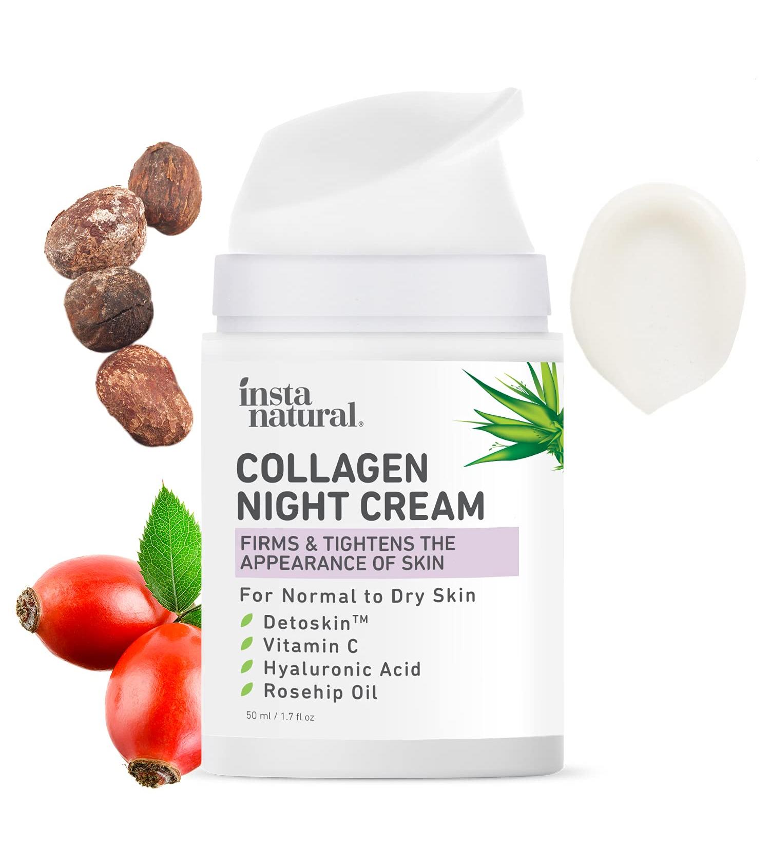 InstaNatural Collagen Night Cream 1.7 fl oz - Anti-Aging Moisturizer for Youthful Skin - Buy Online on SooperMarket.com