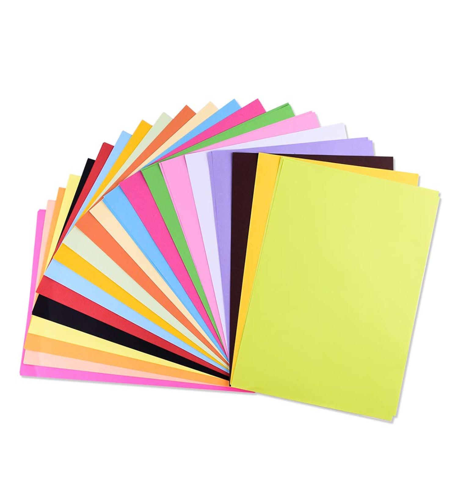 Colored A4 Copy Paper - 100 Sheets, 20 Colors for DIY Art Craft | Cut-to-Size Crafting Paper (20 * 30cm) - Buy Online on SooperMarket.com