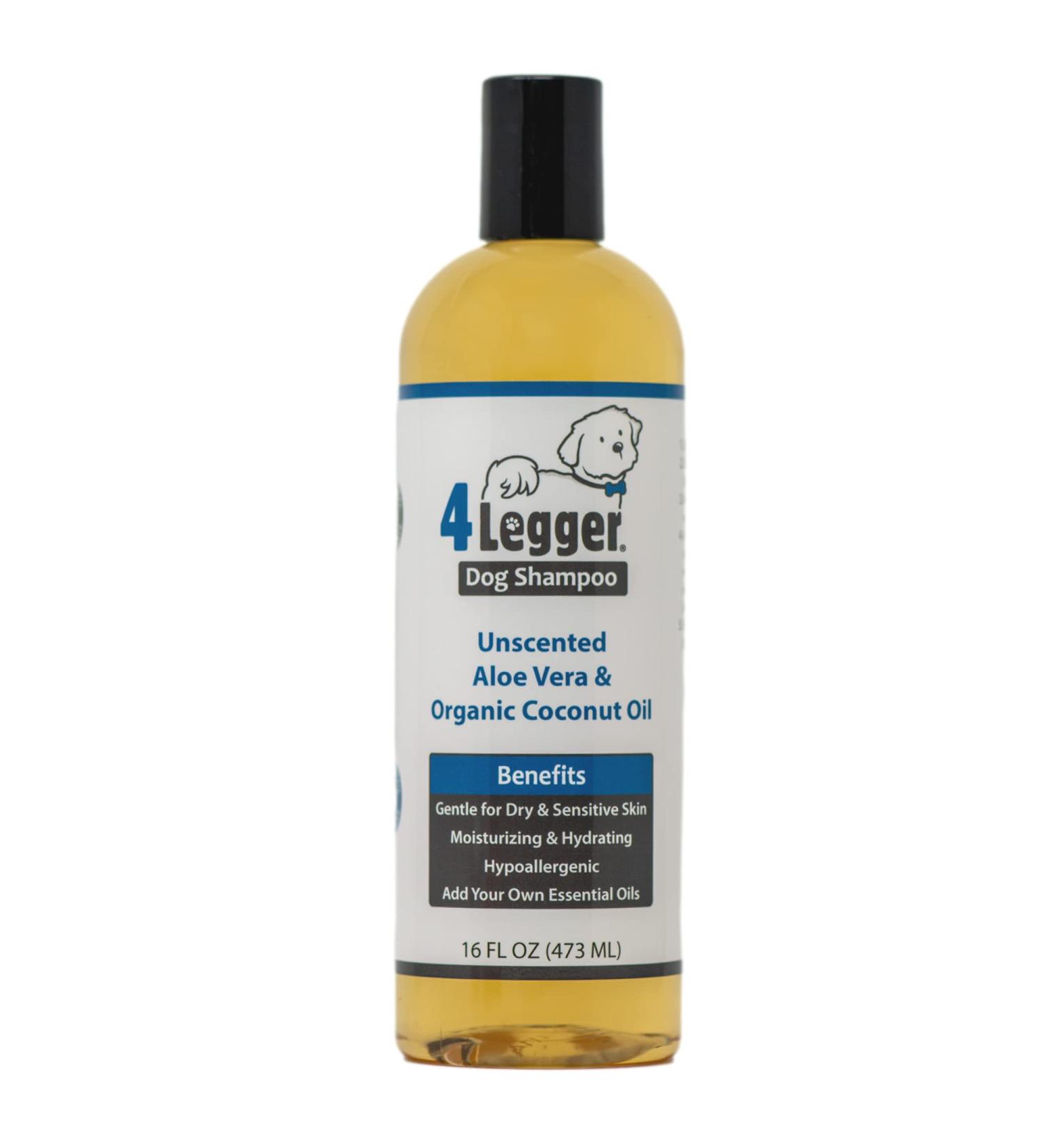 4Legger USDA Organic Hypoallergenic Coconut Dog Shampoo 16 oz - Fragrance-Free with Aloe for Dry, Itchy, Sensitive Skin - Buy Online on SooperMarket.com