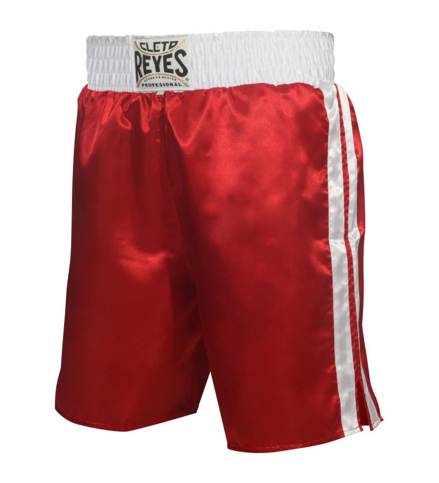 Cleto Reyes Satin Boxing Trunks, Red/White, Medium