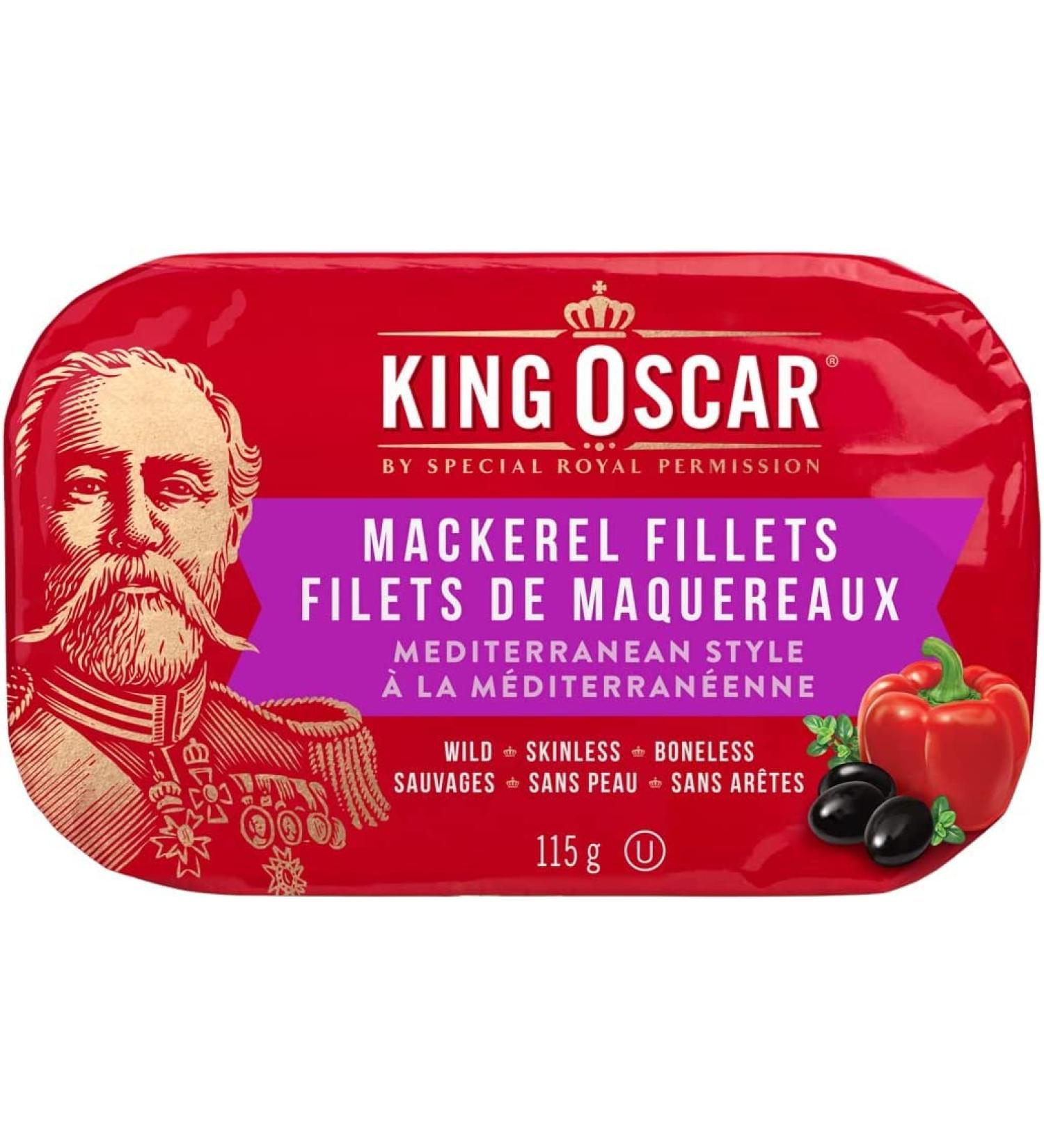 King Oscar Skinless & Boneless Mackerel Fillets Mediterranean Style 115 Gram Cans (Pack of 12) Mackerel Fillets Mediterranean Style Pack of 12 - Buy Online on SooperMarket.com