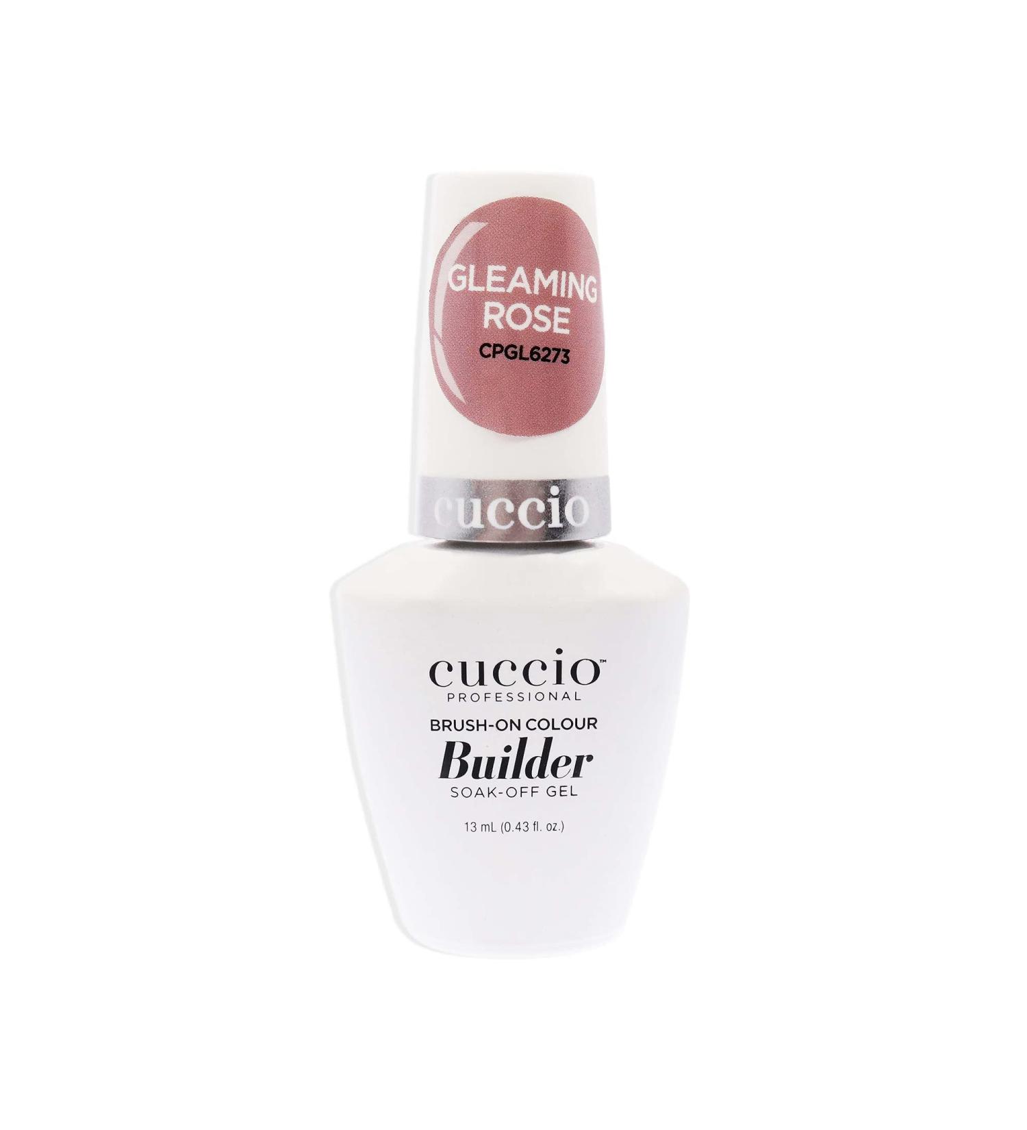 Cuccio Pro Brush-On Colour Builder Soak-Off Gel - Calcium Enriched - Easy Brush-On - Perfect Light Color - Reinforce Build Shape And Extend The Natural Nail - Gleaming Rose - 0.43 Oz Nail Polish Gleaming Rose 0.43 Fl Oz (Pack of 1)