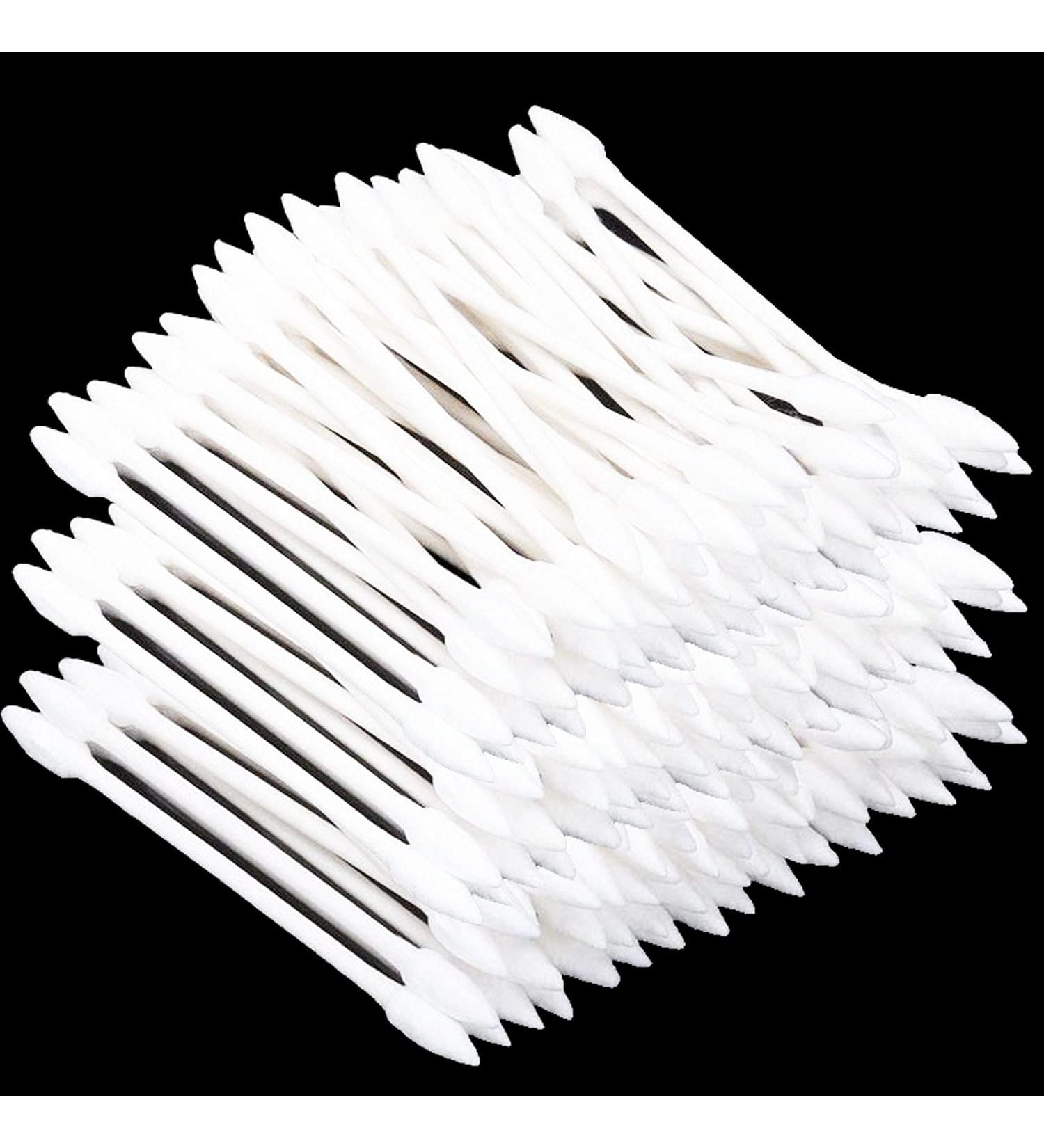 Double Precision Cotton Swabs with Paper Stick - 800 Pieces, Double Pointed Tips for Makeup - 4 Packs, 200 Count per Pack - Buy Online on SooperMarket.com
