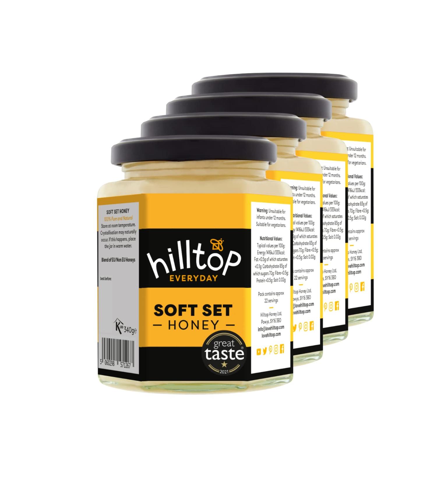 Hilltop Honey - Soft Set Honey - 4 x 340g