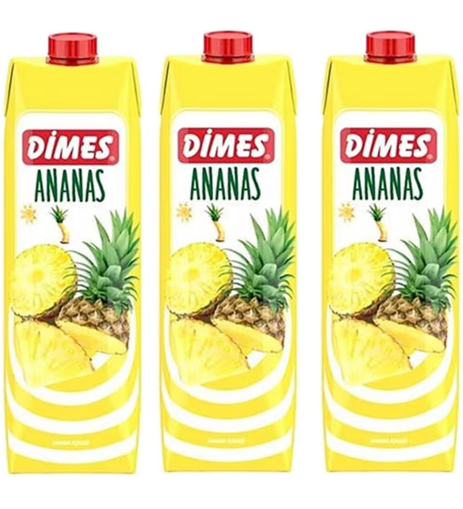 Dimes Pineapple Flavored Fruit Juice 1000 Mililiter x 3 Pieces - Buy Online on SooperMarket.com