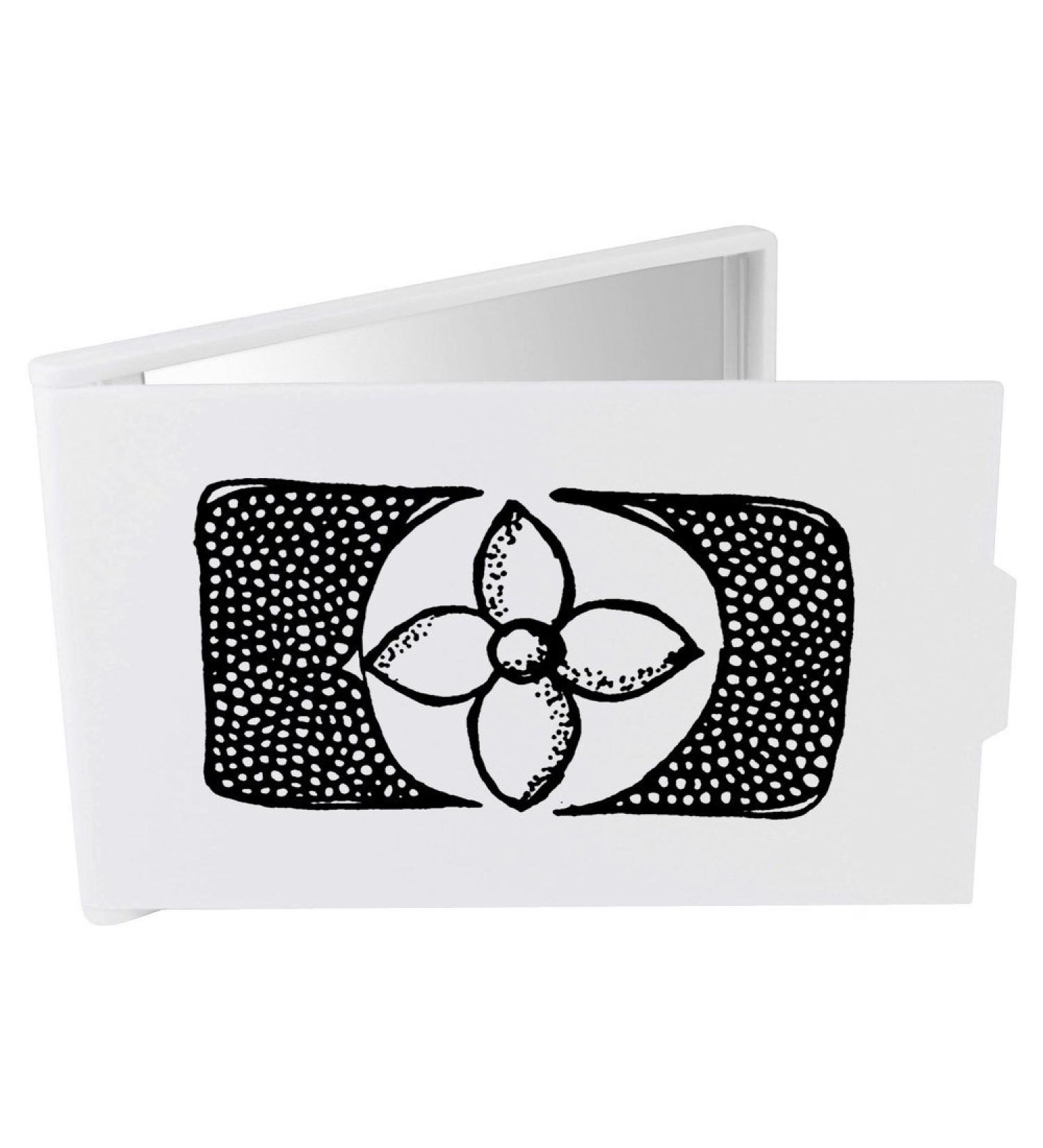 Azeeda 'Decorative Rectangle' Compact/Travel/Pocket Makeup Mirror (CM00004277)
