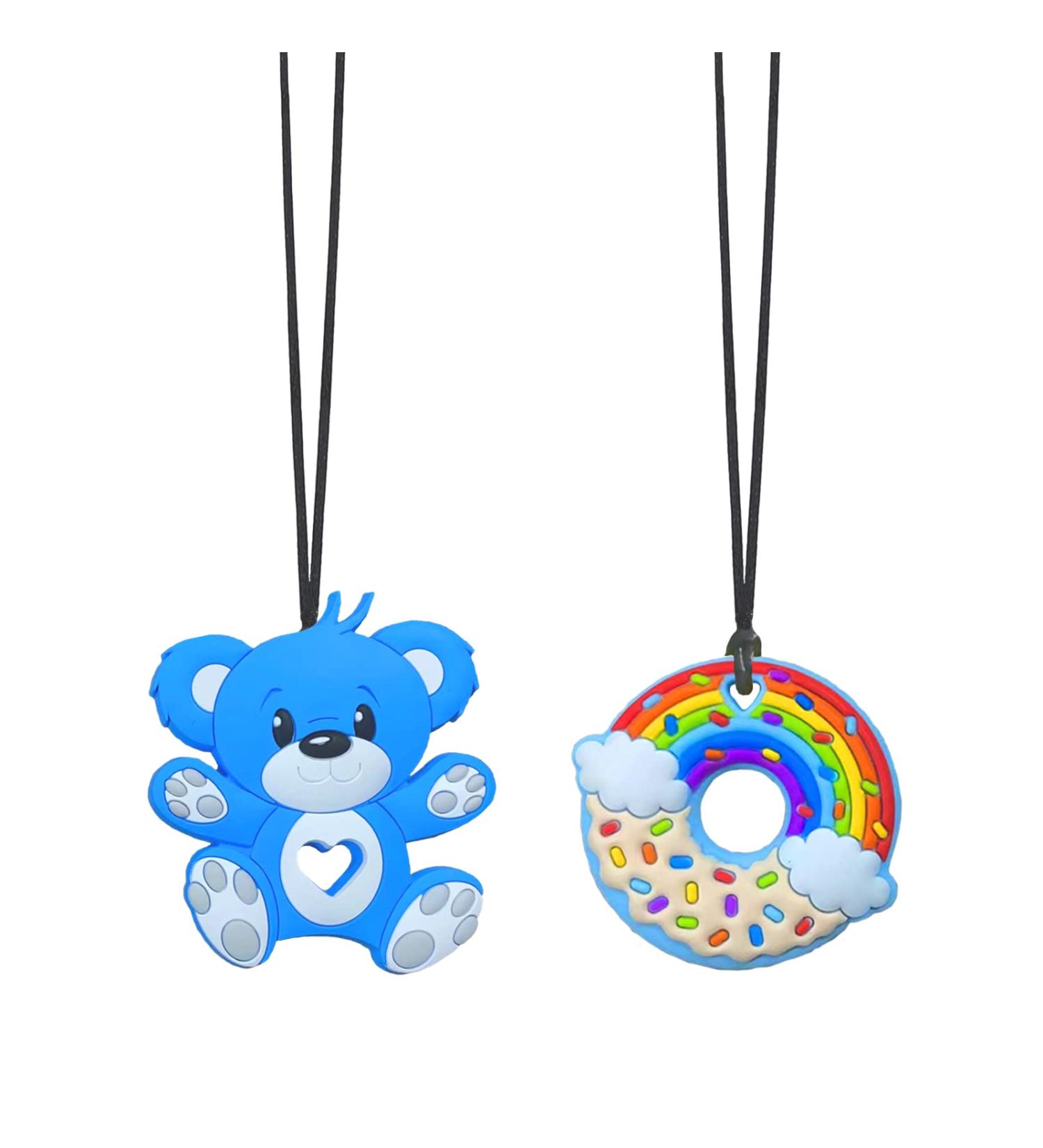 2 Pack Chew Toys for Autistic Children | Oral Motor Chewing Teether for ADHD - Blue - Buy Online on SooperMarket.com