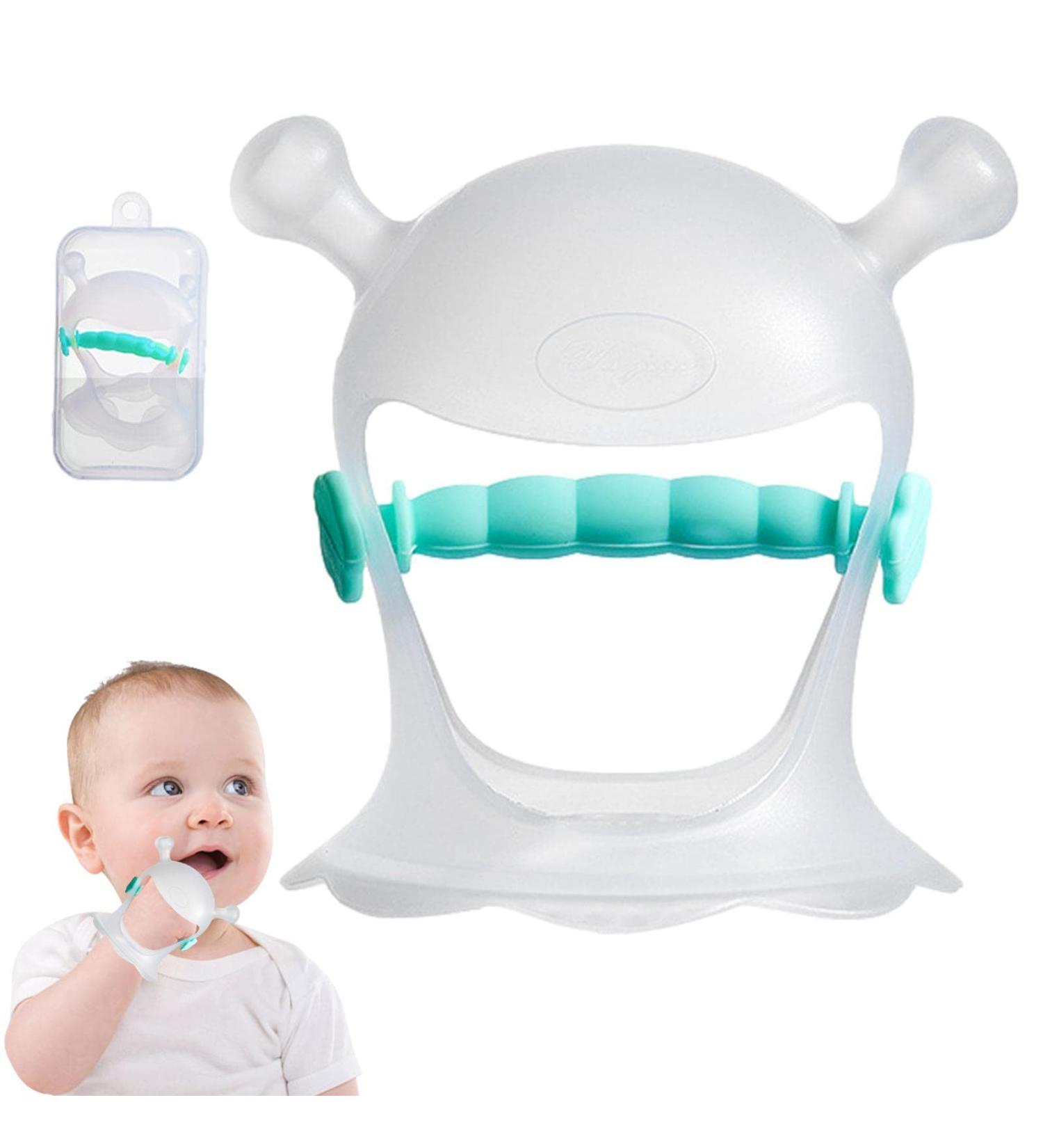 Hand Bite Ring | Soft Silicone Infant Teething Toy | Baby Tooth Ring & Pacifier - Green - Buy Online on SooperMarket.com