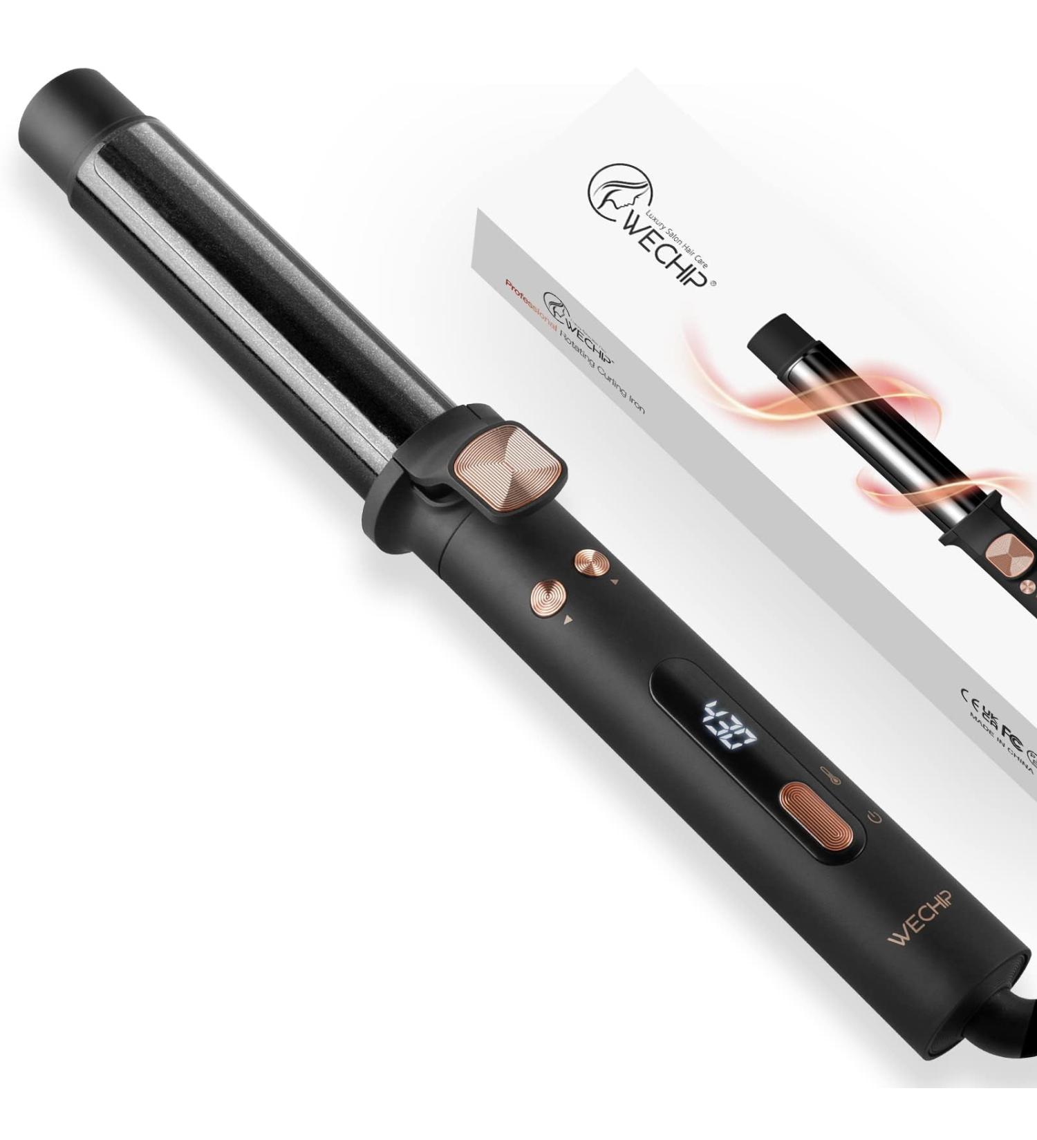 WeChip Rotating Curling Iron Automatic Hair Curler 1 1/4 Inch Ionic Self Curling Iron with Long Barrel Curling Wand for Waves with Extra Long Nano Titanium Barrel - Buy Online on SooperMarket.com