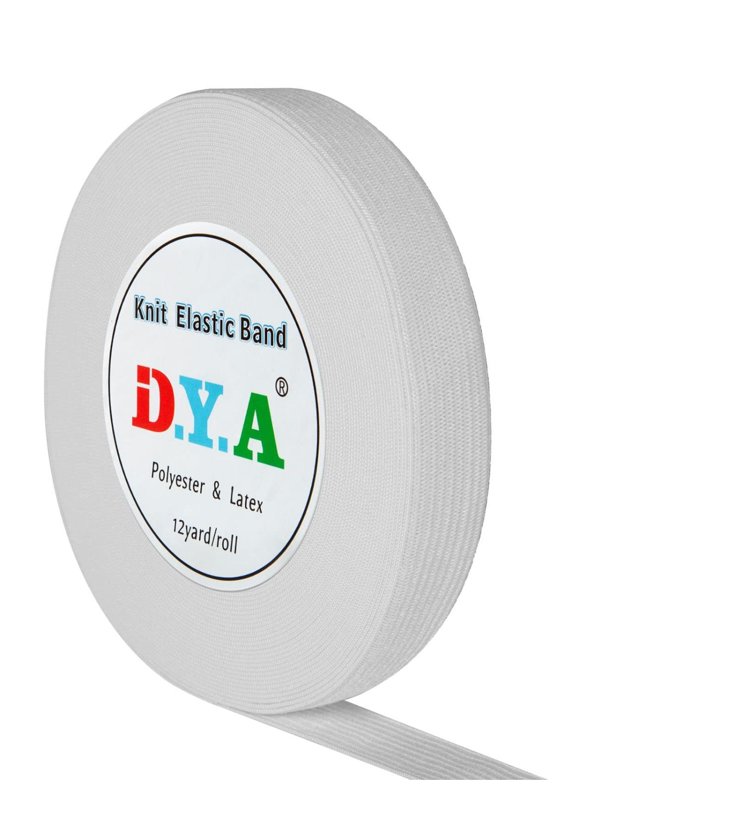 DYA Knit Elastic Spool - 0.6 Inch x 12 Yards High Elasticity (White, 1 Roll) - Buy Online on SooperMarket.com