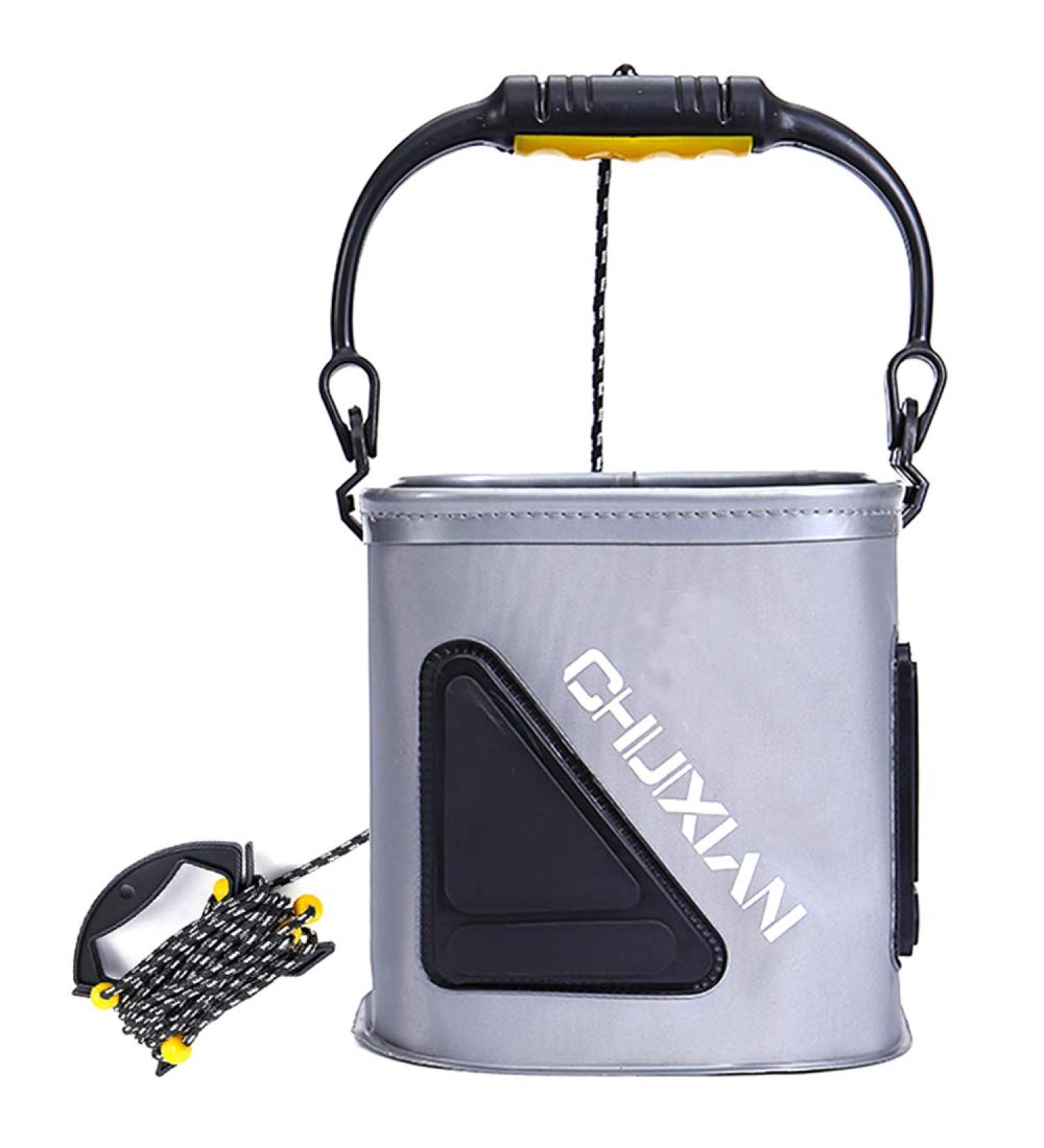 Drasry Collapsible Fishing Bait Bucket - Portable Multi-Functional Live Lures Bucket - Buy Online on SooperMarket.com