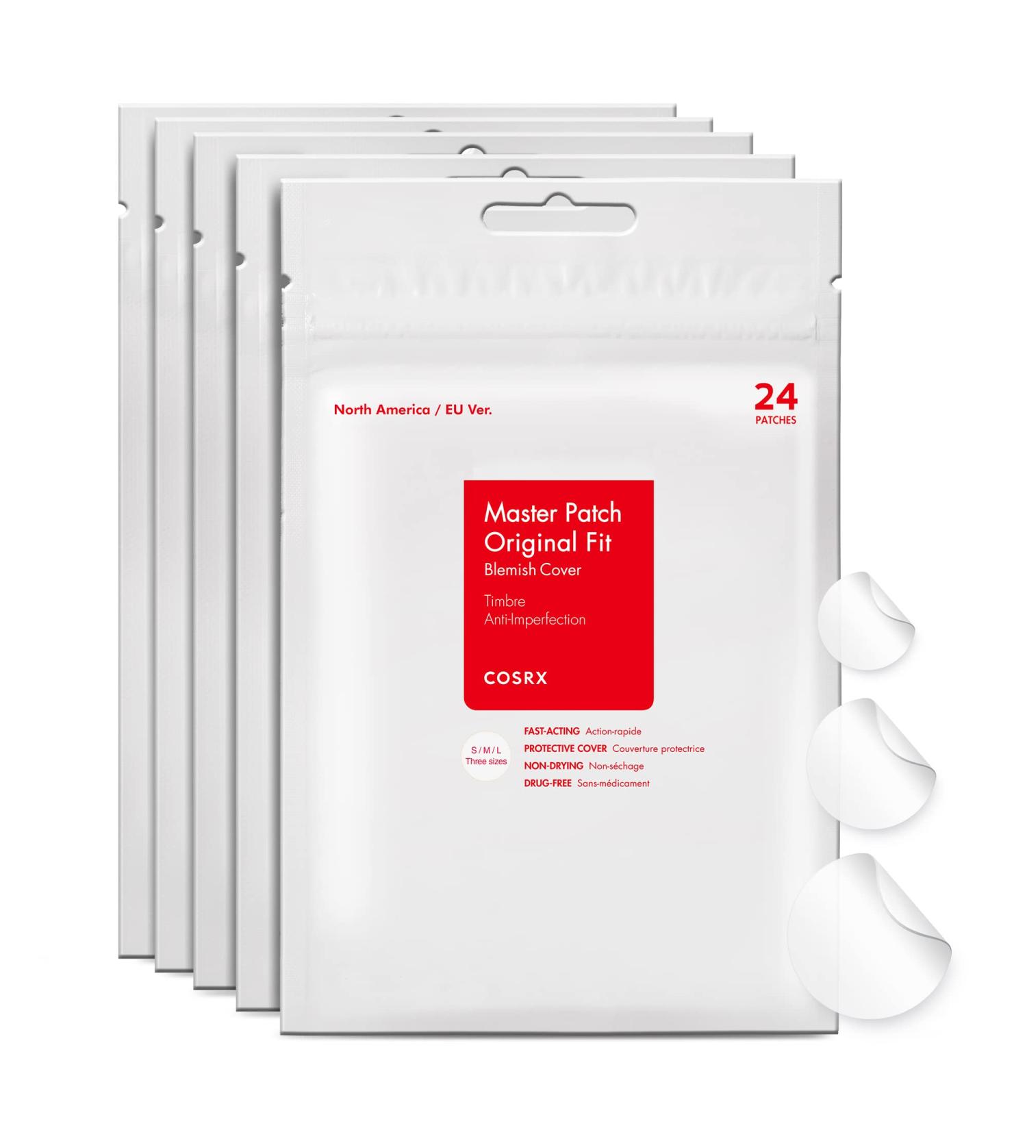 COSRX Acne Pimple Patch - 120 Count (Pack of 5) - Hydrocolloid Spot Stickers for Face and Body - Blemish and Zit Cover - Buy Online on SooperMarket.com