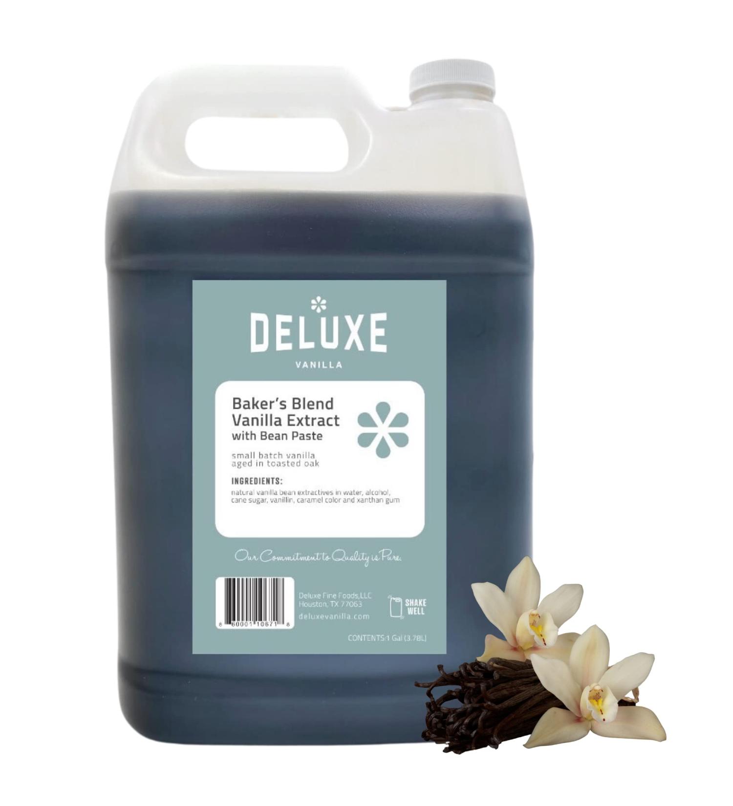 Deluxe Vanilla Bean Paste 128 oz - Bakers Blend Extract with Real Vanilla Beans (1 Gallon) - Buy Online on SooperMarket.com