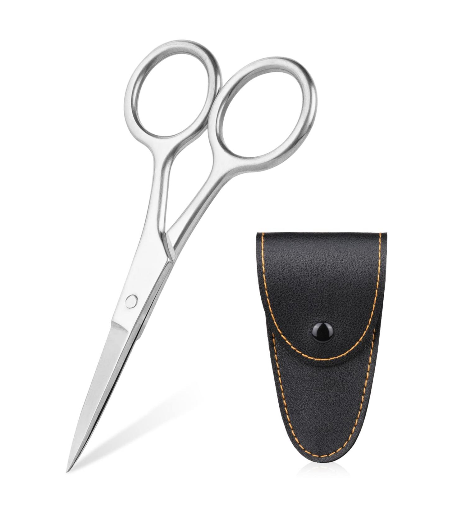 URAQT Nail Scissors Professional Stainless Steel Cuticle Scissors with Leather Pouch Sharp Manicure Scissors Pointed Beauty Scissors for Trimming Eyebrows Nose Hair Beard Finger & Toe Nail Care With Leather Case - Buy Online on SooperMarket.com