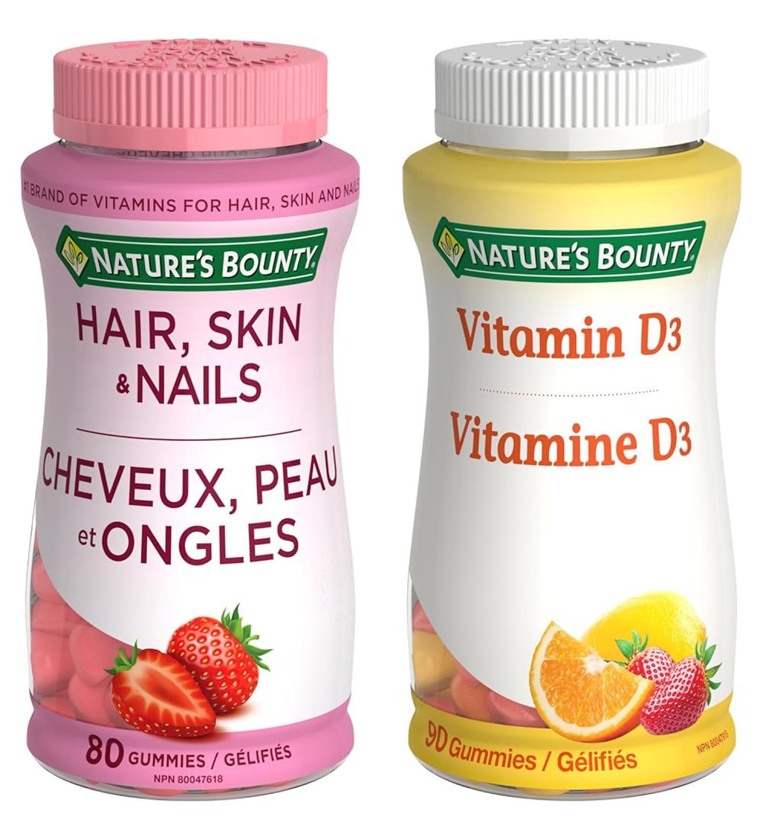Nature's Bounty Hair Skin Nails + Vitamin D3 Mineral Supplement Gummies - Buy Online on SooperMarket.com