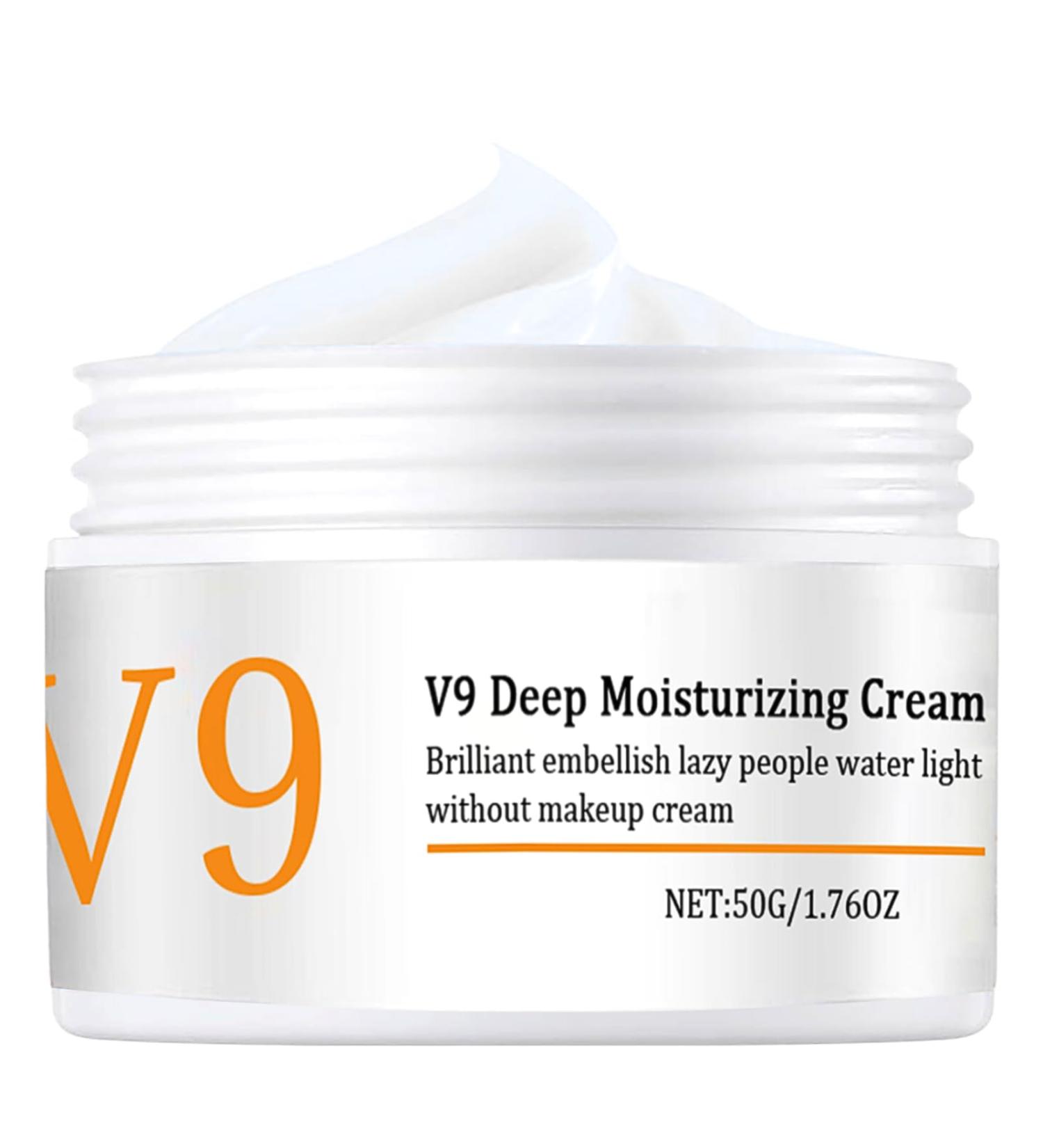 V9 Glowing Skin Moisturizer Deep Moisturizing Face Cream With Hyaluronic Acid & Vitamin E Anti Wrinkle Face Cream For Hydrating Firming Skin Face Moisturizer For Women And Men 1.76oz. - Buy Online on SooperMarket.com