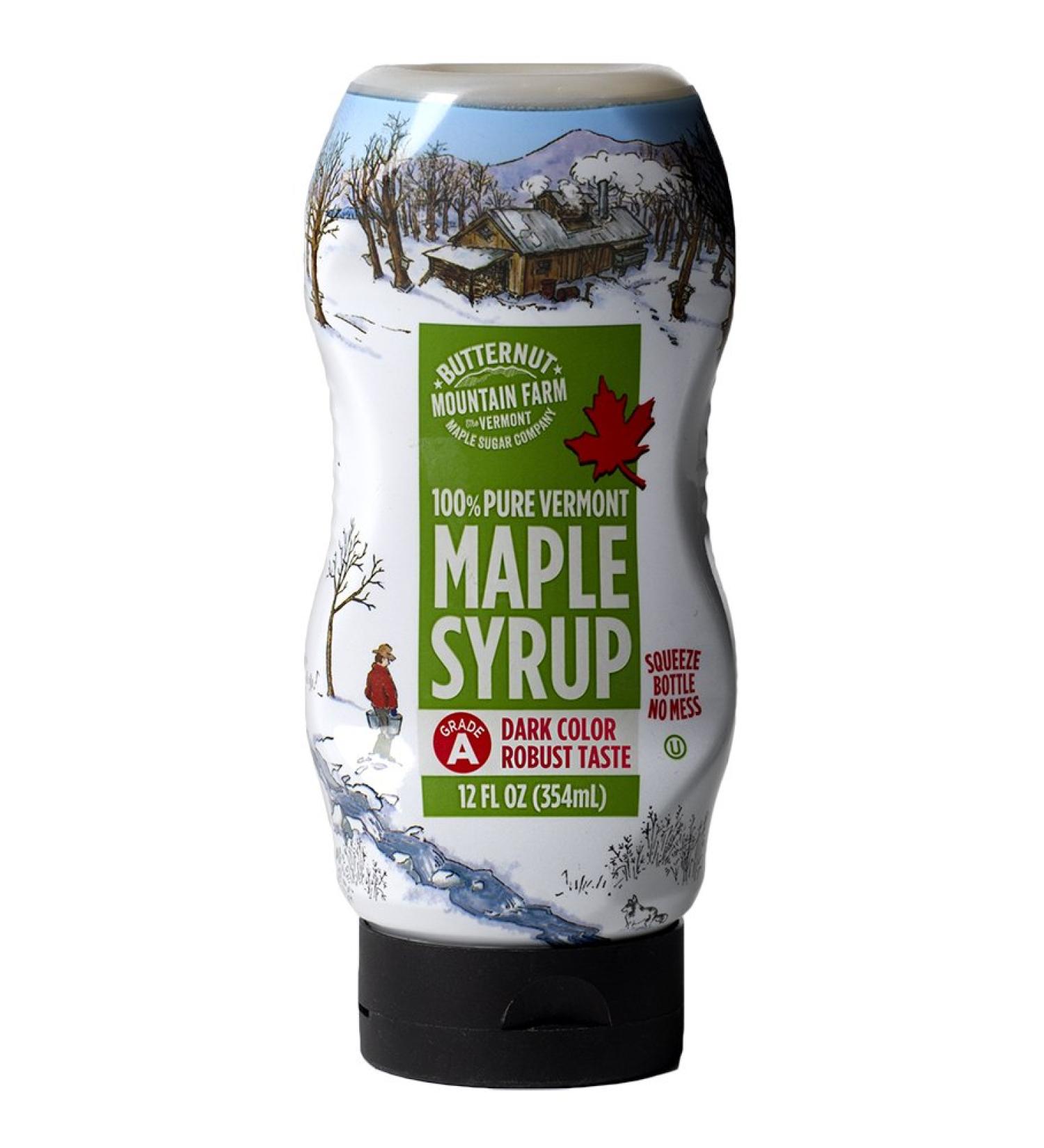 Butternut Mountain Farm Pure Vermont Maple Syrup Grade A Dark Robust Taste - 12 Fl Oz Bottle (Pack of 1) - Buy Online on SooperMarket.com