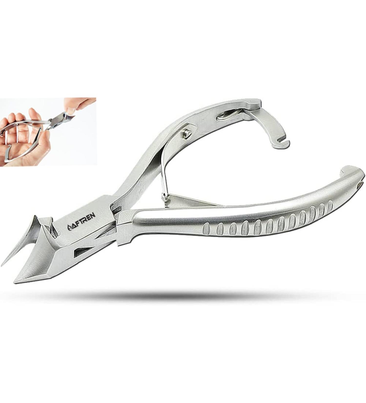 AFTREN 14cm Thick Ingrown Toenail Nippers Professional Nail Clippers Nail Clippers J2 Stainless Steel Pedicure Tools (Silver 5.5 Inch) Silver 5.5 Inch - Buy Online on SooperMarket.com