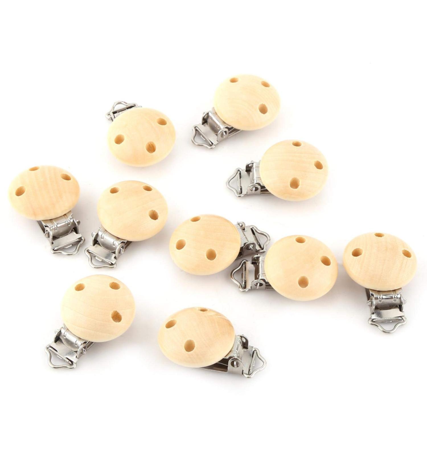 Shop Gugxiom Wood Pacifier Clips & Locks | Modern Baby Accessories for Girls - Premium Pacifier Holders - Buy Online on SooperMarket.com