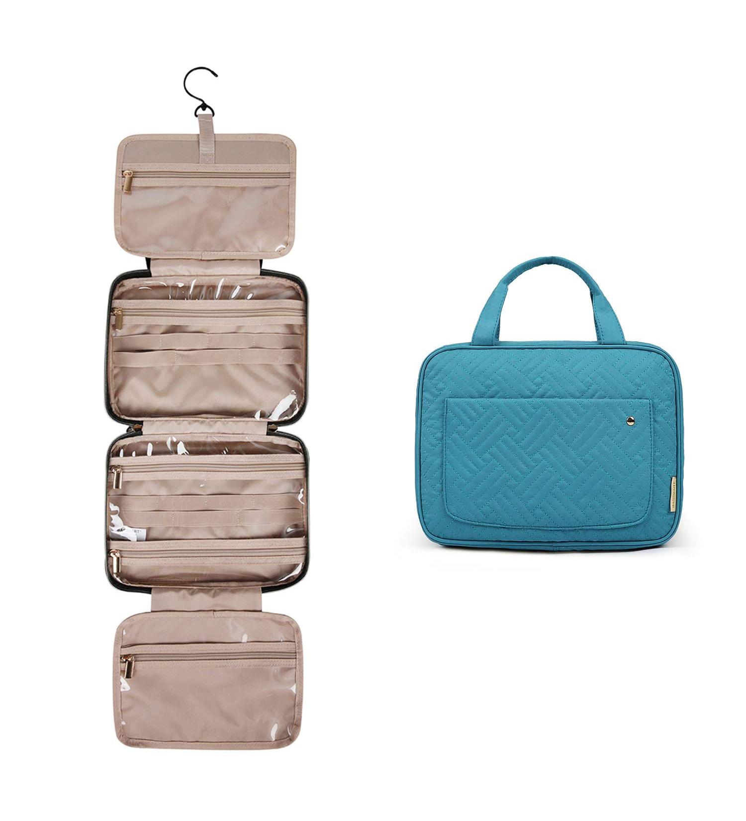BAGSMART Large Hanging Toiletry Bag | Womens Cosmetic Travel Wash Bag | Lake Blue | Full-Sized Container | - Buy Online on SooperMarket.com