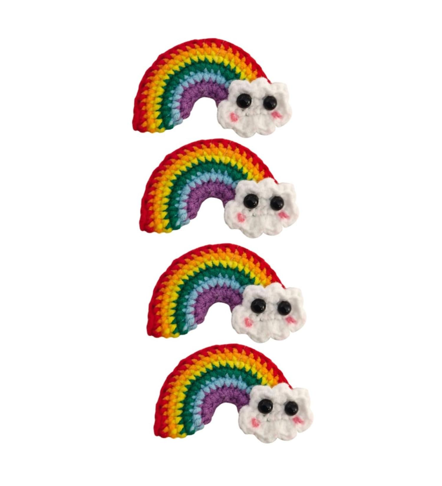 ABOOFAN 2 Pairs Rainbow Barrettes Snap Side Clamp Snap Hair Clip Colorful Hair Clips Rainbow Eardrop Props Kid Crafts Supplies Cotton Rainbow Pendant Girl Cartoon Alloy Flower Hairpin - Buy Online on SooperMarket.com