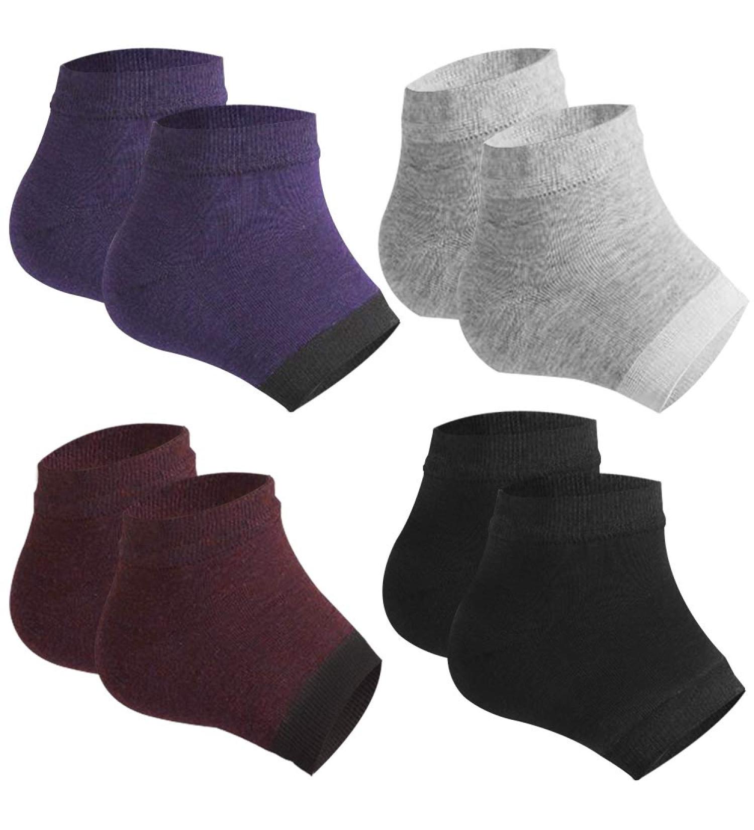 Buy 4 Pairs of Moisturizing Heel Socks - Sourceton Open Toe & Toless Cooling Gel Heel Repair Socks for Women | International Shipping - Buy Online on SooperMarket.com