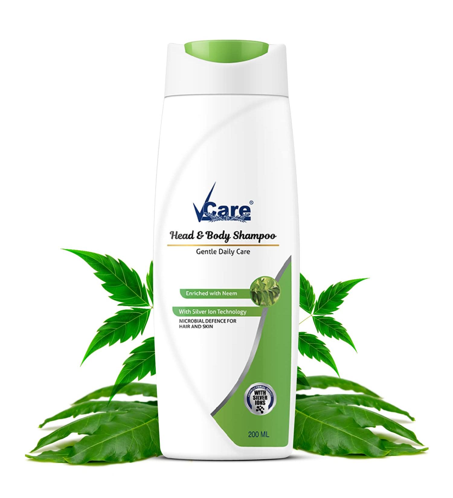 VCare Head & Body Shampoo for Hair & Skin 200 ml (Pack Of 1) Enriched with Neem and Silver Iron Technology - Buy Online on SooperMarket.com