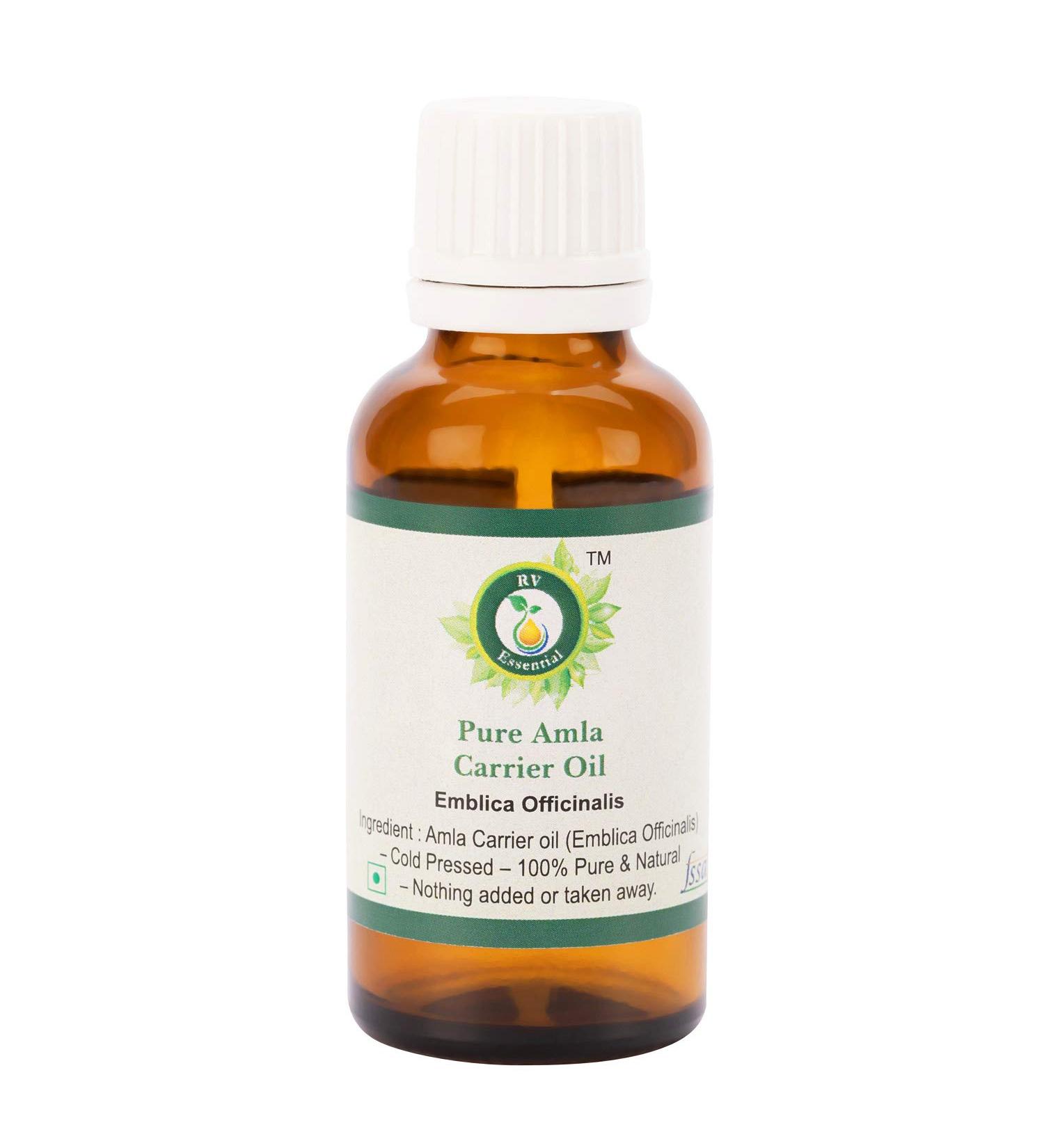 Amla Oil | Emblica Officinalis | 100% Pure Natural | Cold Pressed | For Hair Growth | Amla Hair Oil | Rare Herb Series | 15ml | 0.507oz By R V Essential Amber 15ml (0.507oz)
