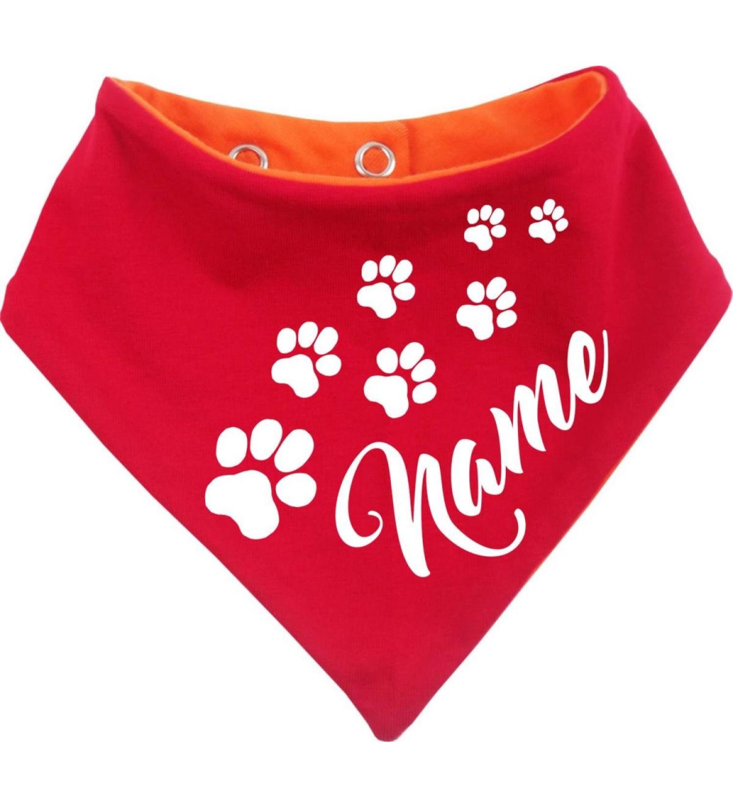 Customizable Both-Sided Multicolor Dog Neck Cloth - Red-Orange - Size 2 (31-35 cm) - Perfect for Your Pet! - Buy Online on SooperMarket.com