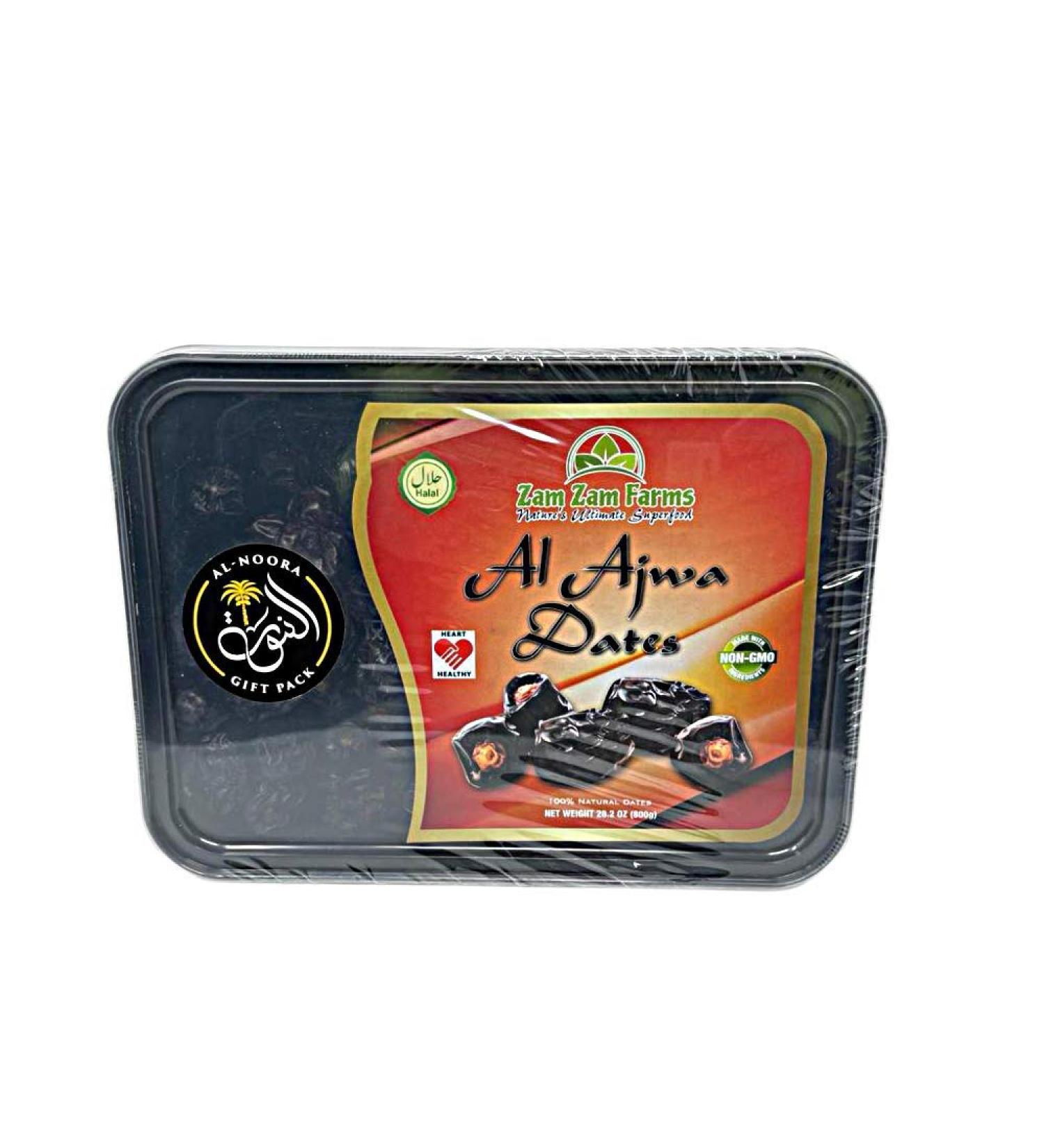 Al Ajwa Dates 800g - Top Quality Dates from Saudi Arabia in Al-Noora Gift Wrap Pack - Buy Online on SooperMarket.com