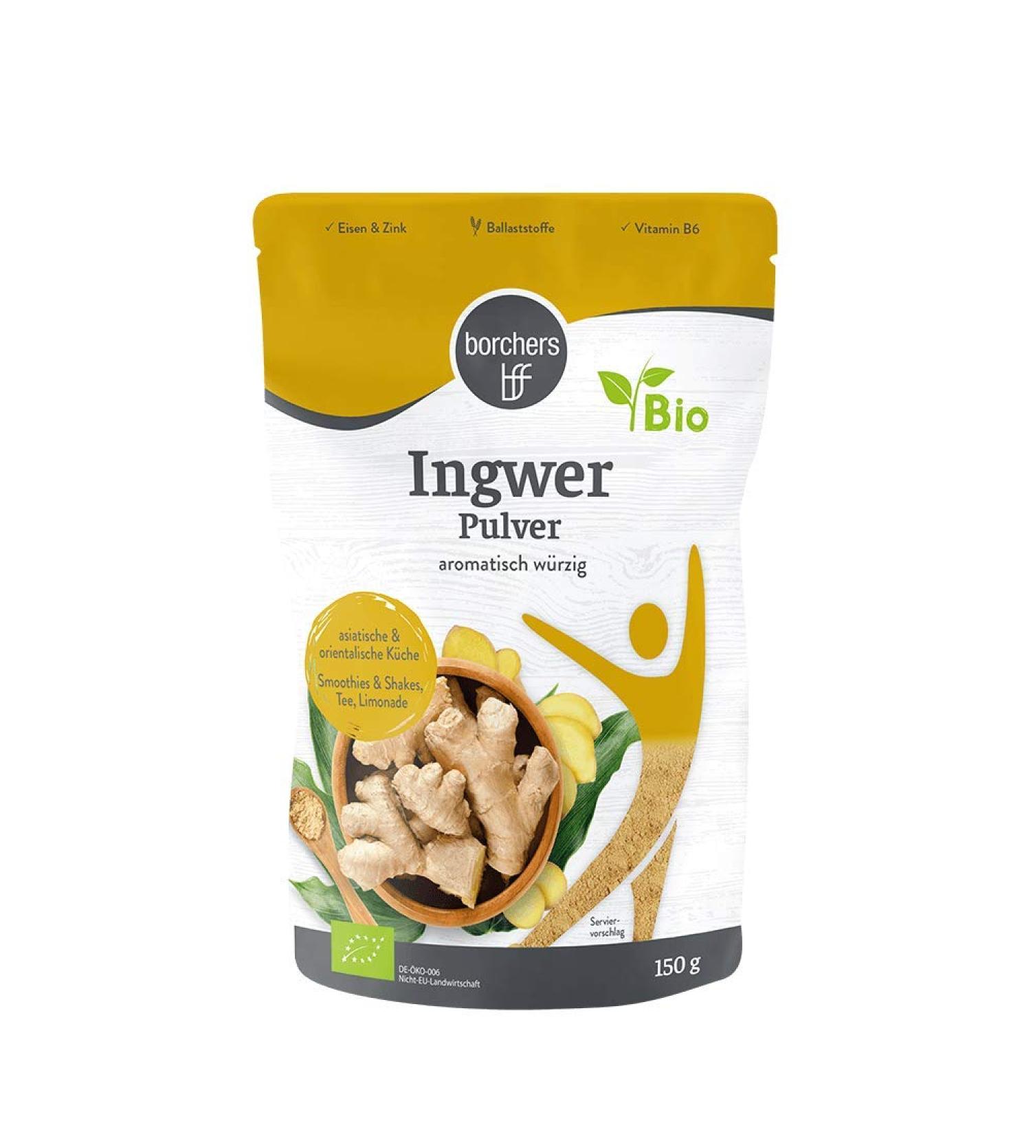 Borchers Organic Ginger Powder - Ground Rich in Vitamin B6 150g | Premium Quality International Shipping - Buy Online on SooperMarket.com