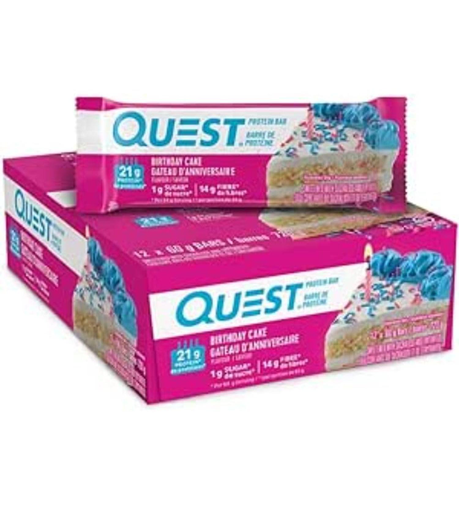 Buy Quest Bar Birthday Cake 12/Box - High Protein Snack 720g | Fast International Shipping - Buy Online on SooperMarket.com